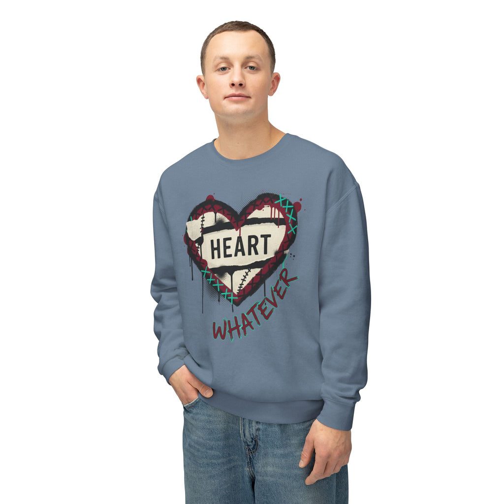 Crewneck Sweatshirt — Graffiti Heart “Heart Whatever” Streetwear
