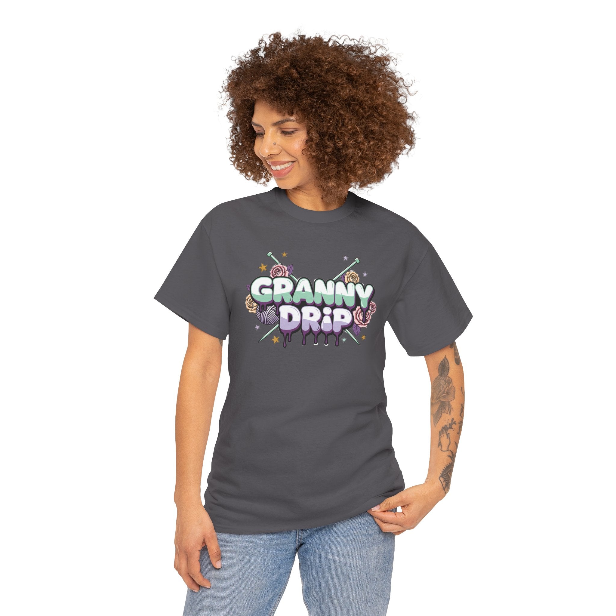Granny Drip Graphic Tee — Retro Candy Pop Logo T-Shirt