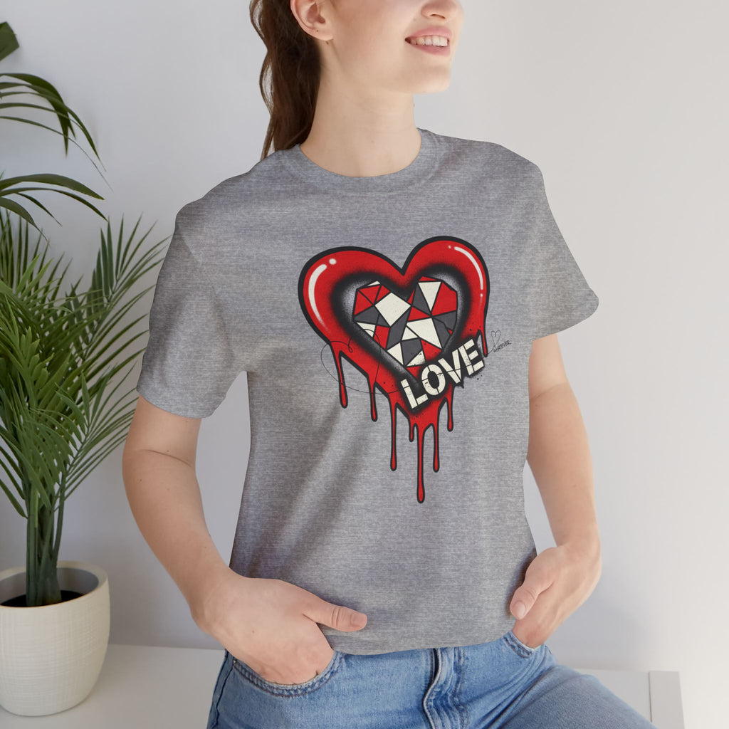 Dripping Heart "LOVE" Graphic T-Shirt — Edgy Valentine Streetwear