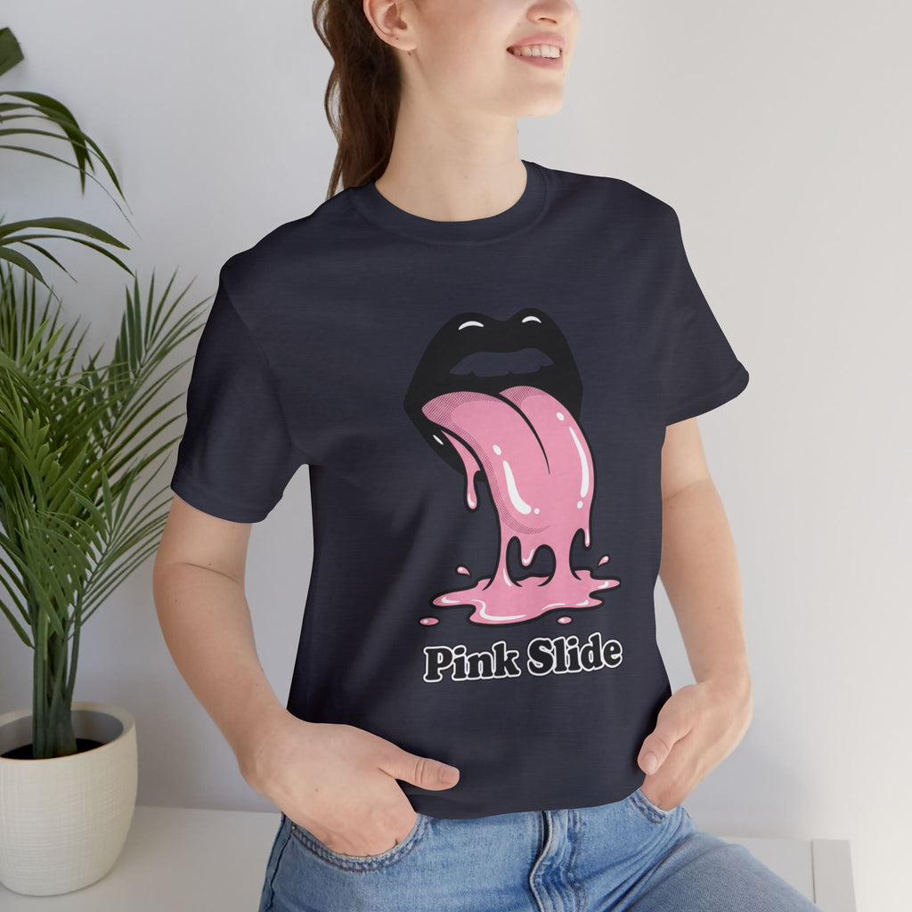 Pink Slide Graphic Tee - Retro Pop Streetwear T-Shirt