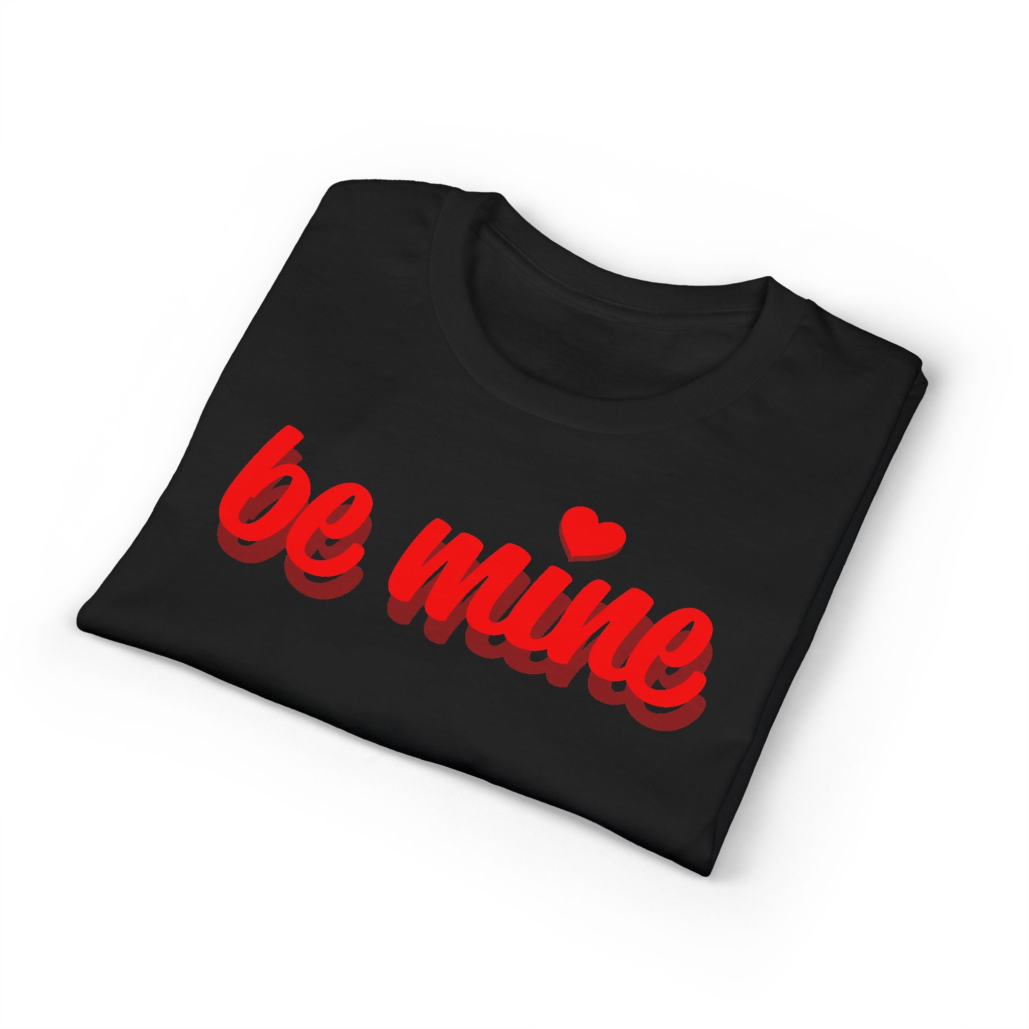 Be Mine Valentine T-Shirt — Red Script Heart Valentine's Day Tee
