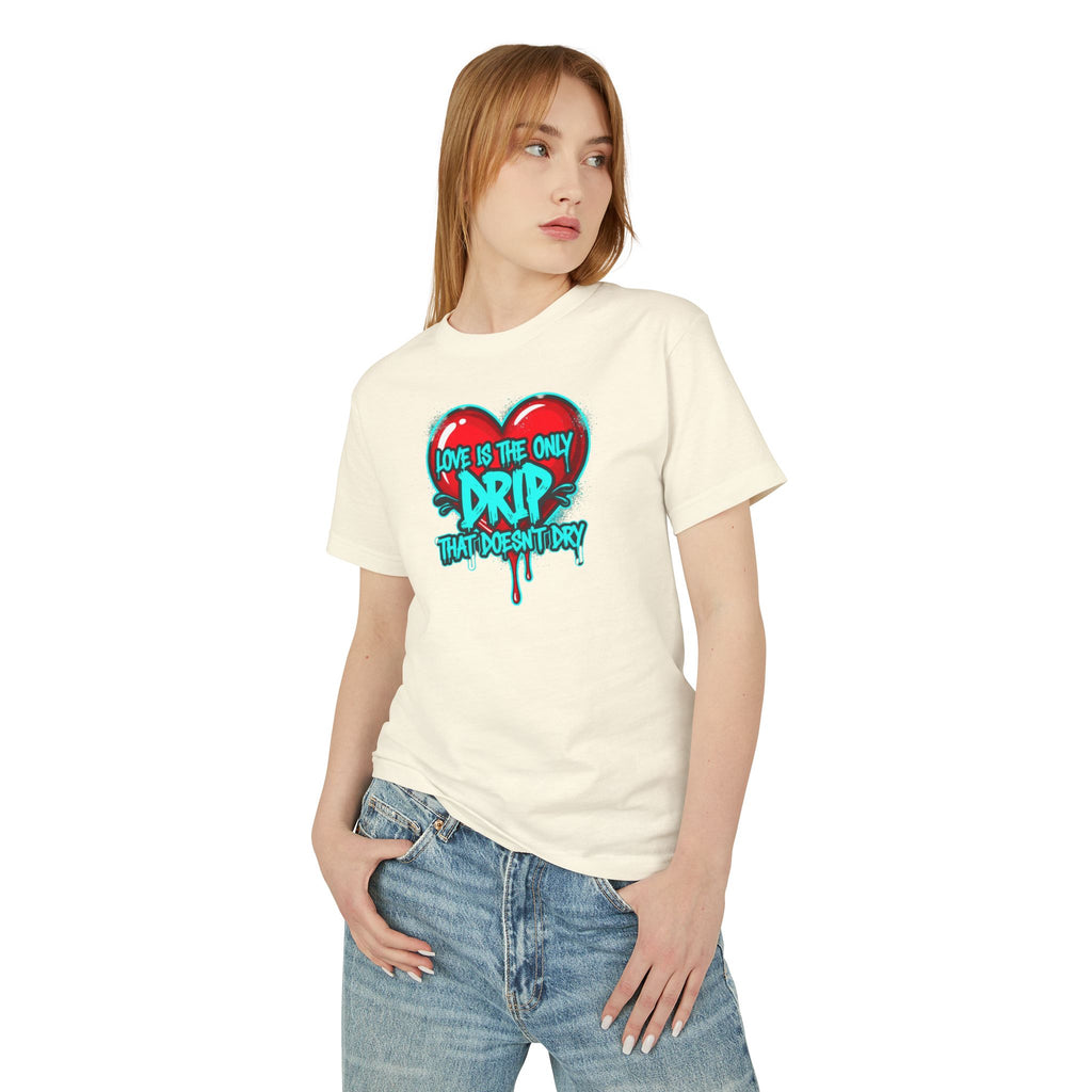 Love Is the Only Drip Tee – Graphic Heart Drip Shirt
