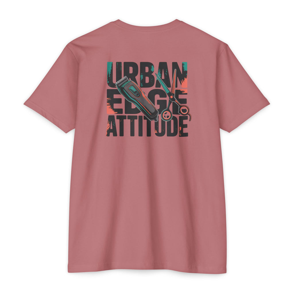 Barber Chair Graphic T‑Shirt — "Urban Edge Attitude" Back Print