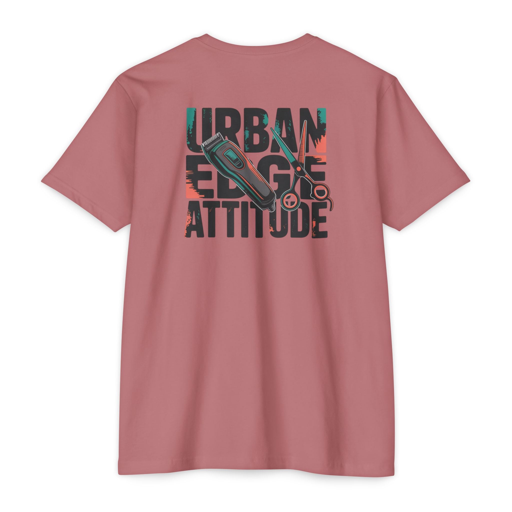 Barber Chair Graphic T‑Shirt — "Urban Edge Attitude" Back Print