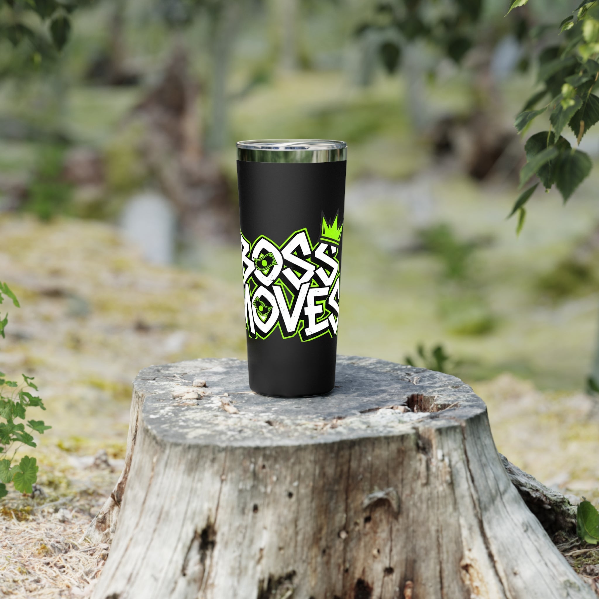Boss Moves 22oz Insulated Tumbler — Matte Black Copper Vacuum Travel Cup