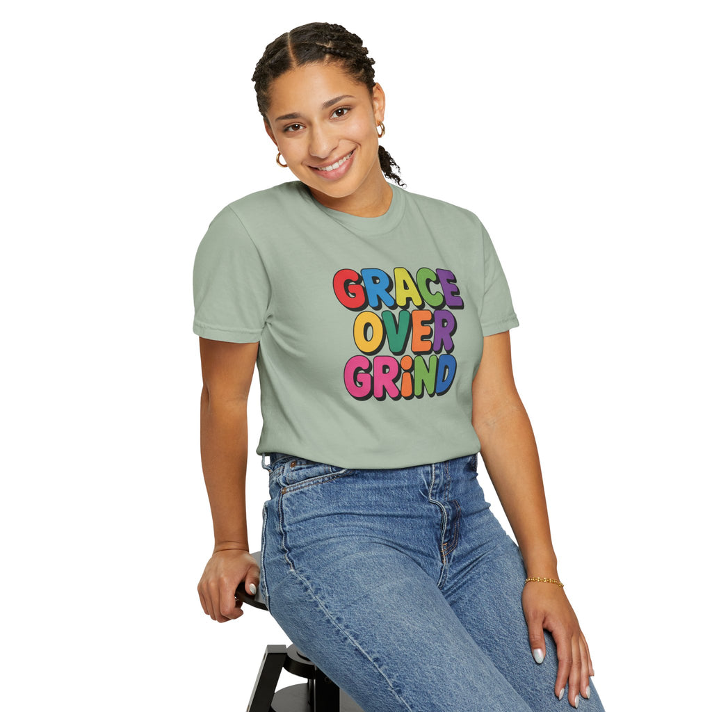 Grace Over Grind T-Shirt — Colorful Positive Faith Tee