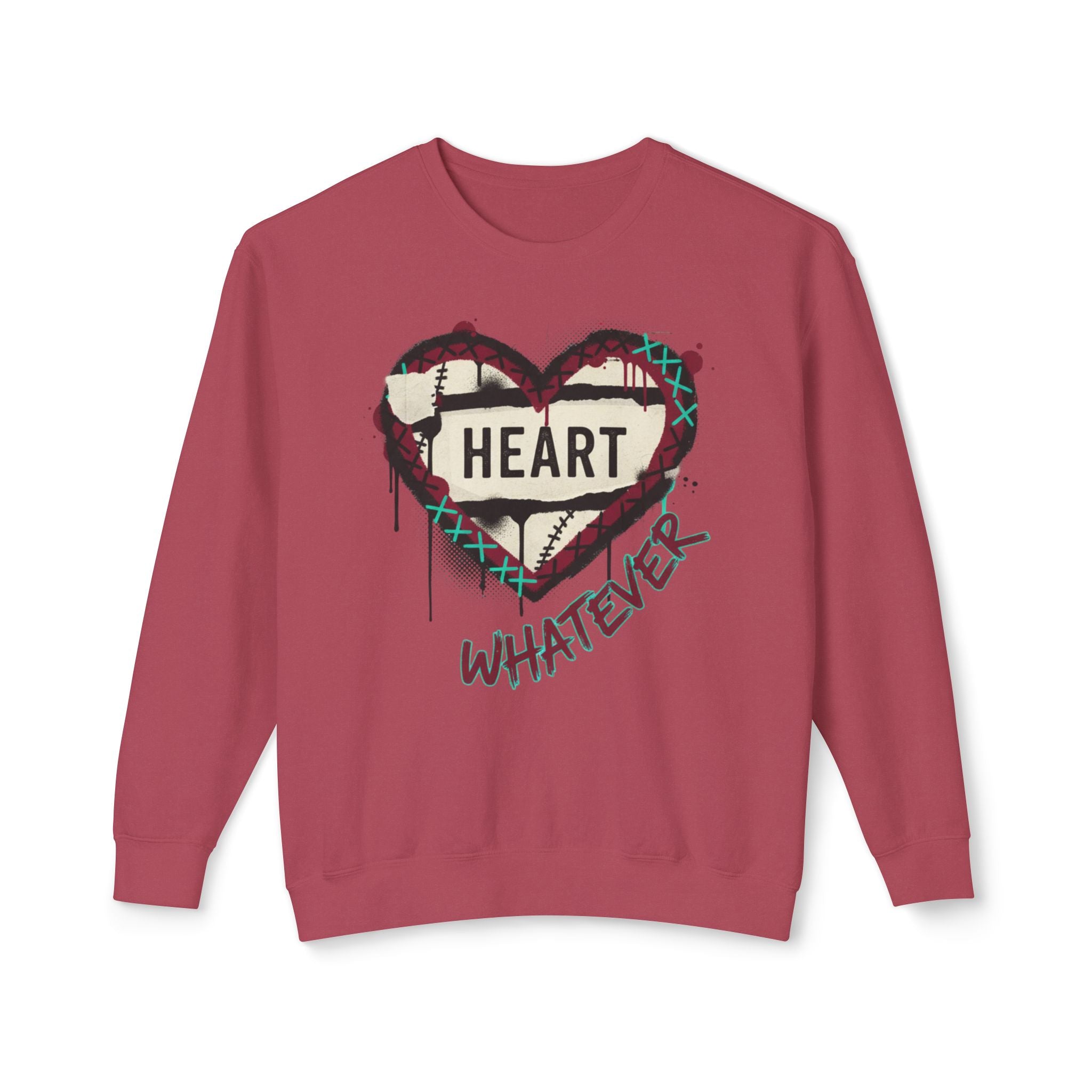 Crewneck Sweatshirt — Graffiti Heart “Heart Whatever” Streetwear