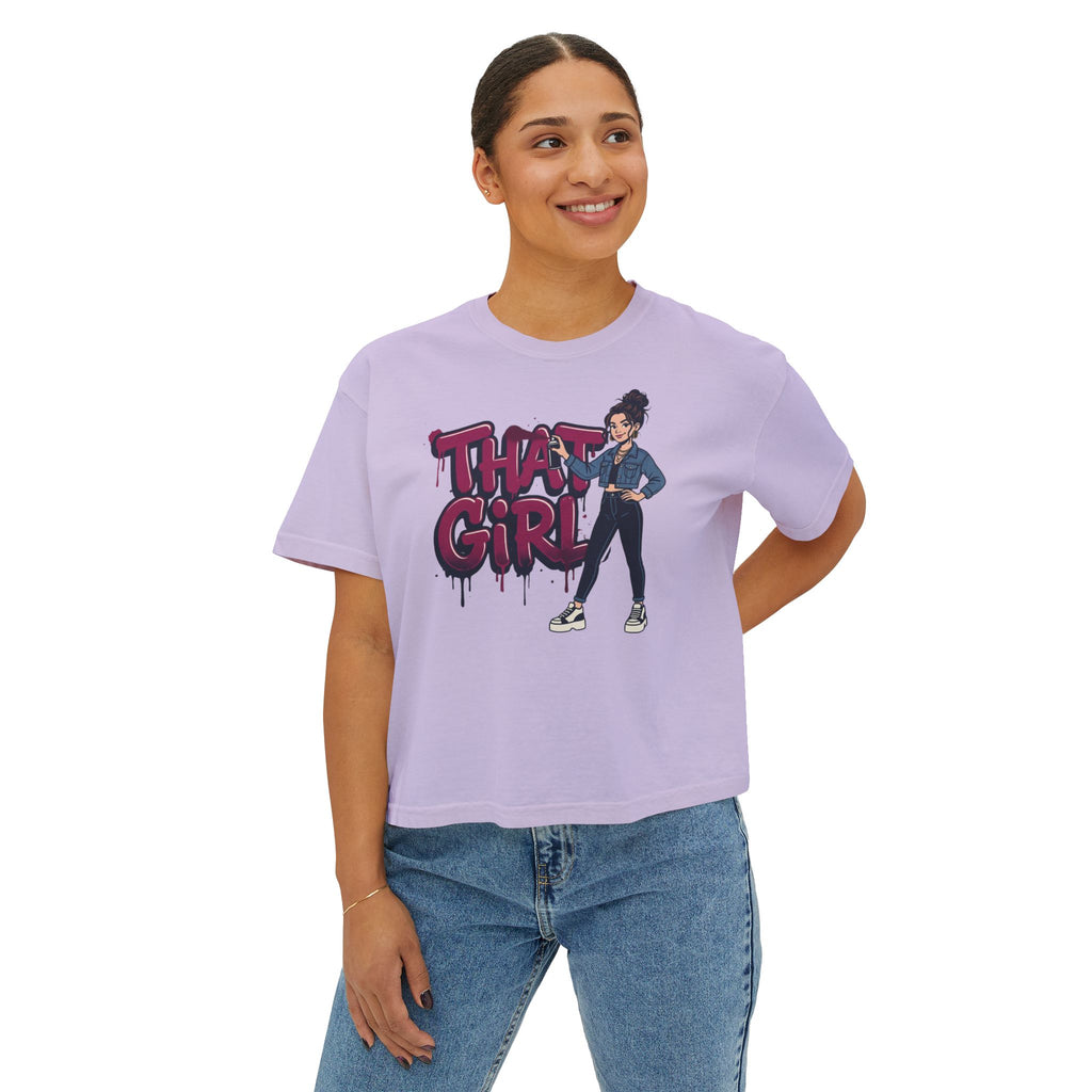 That Girl Unbothered Boxy Crop Tee