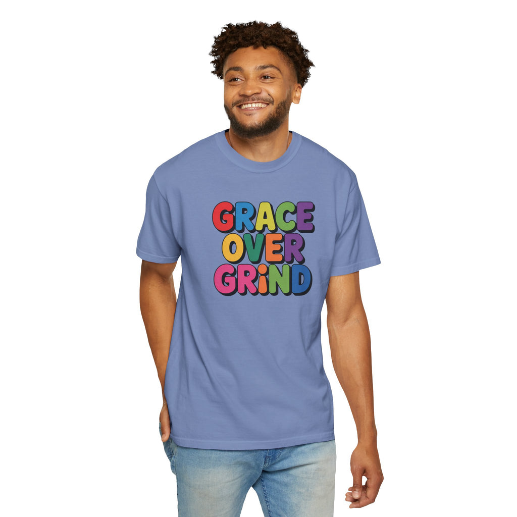 Grace Over Grind T-Shirt — Colorful Positive Faith Tee
