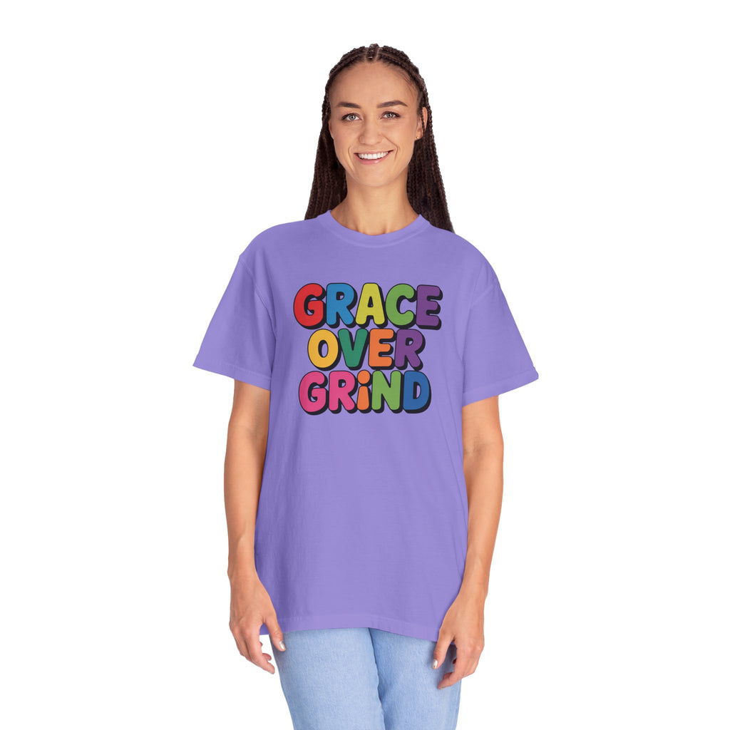 Grace Over Grind T-Shirt — Colorful Positive Faith Tee