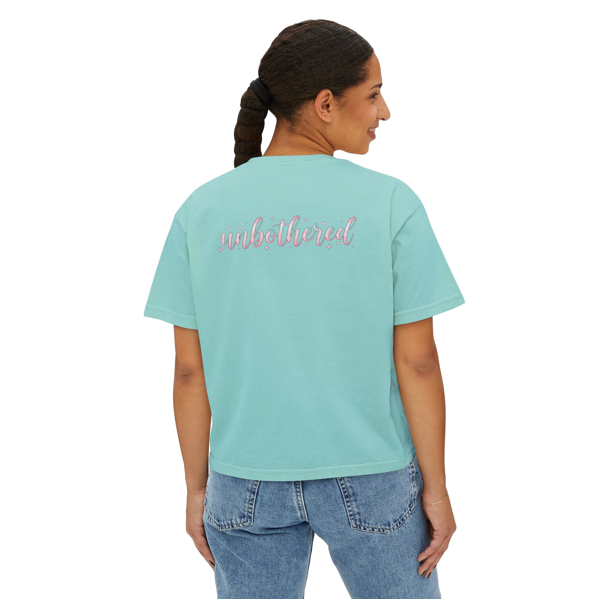 That Girl Unbothered Boxy Crop Tee