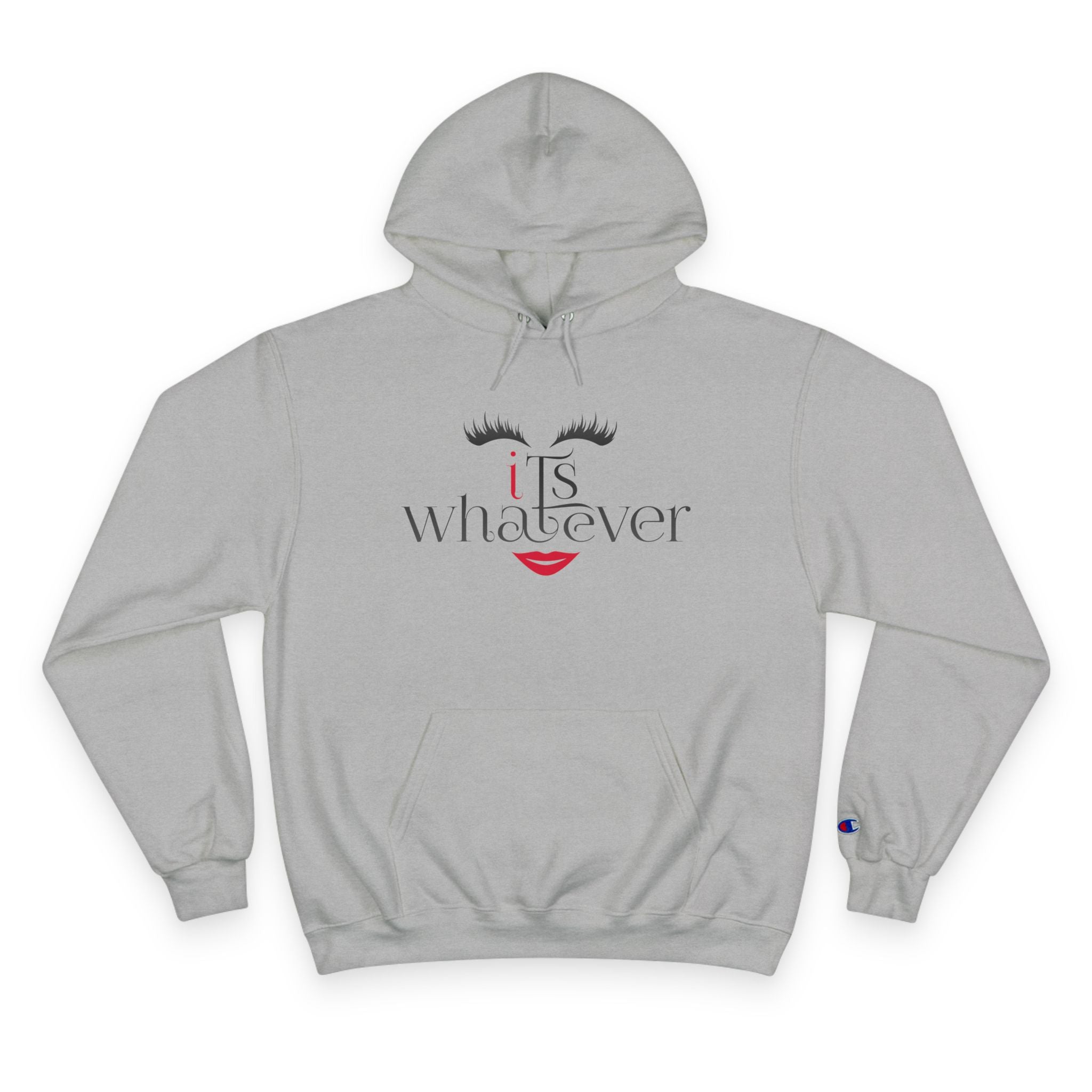 Whatever Face Graphic Hoodie — "It's Whatever" Cute Lash & Lip Pullover