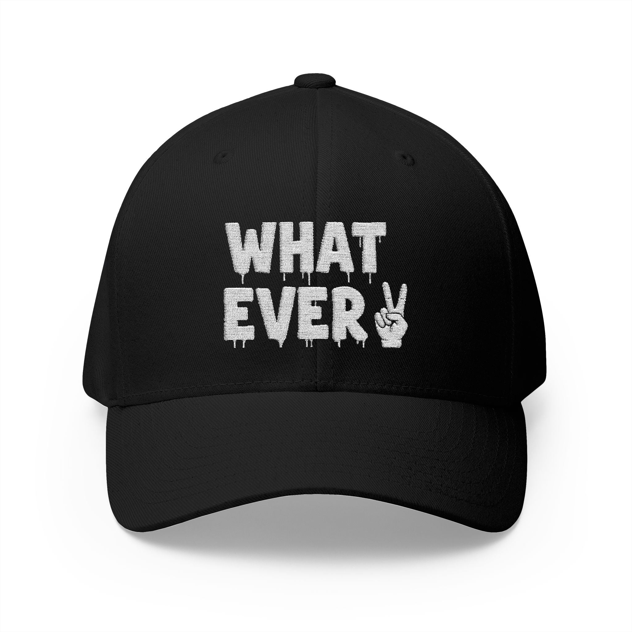 IT'S WHATEVER Embroidered Closed-Back Cap
