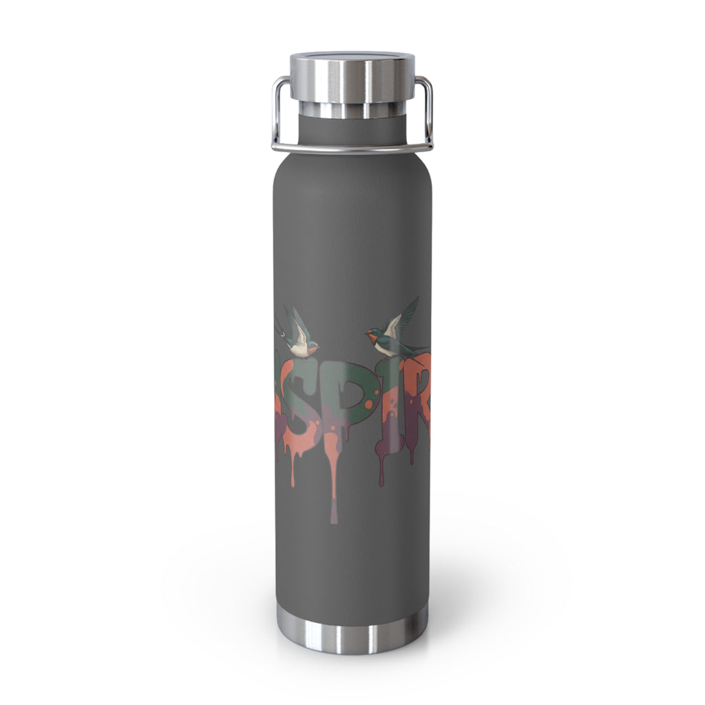 22oz Insulated Bottle — Inspire Drip Script, Matte Black