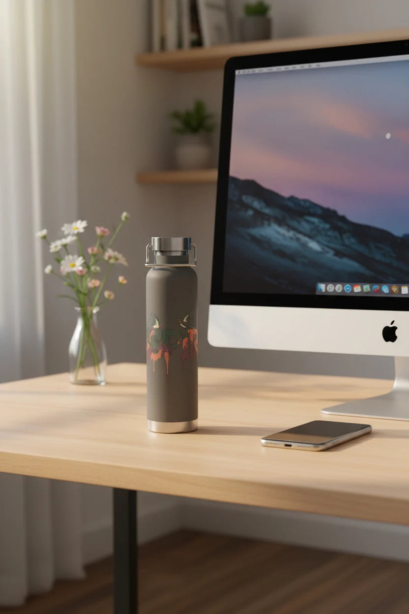 22oz Insulated Bottle — Inspire Drip Script, Matte Black