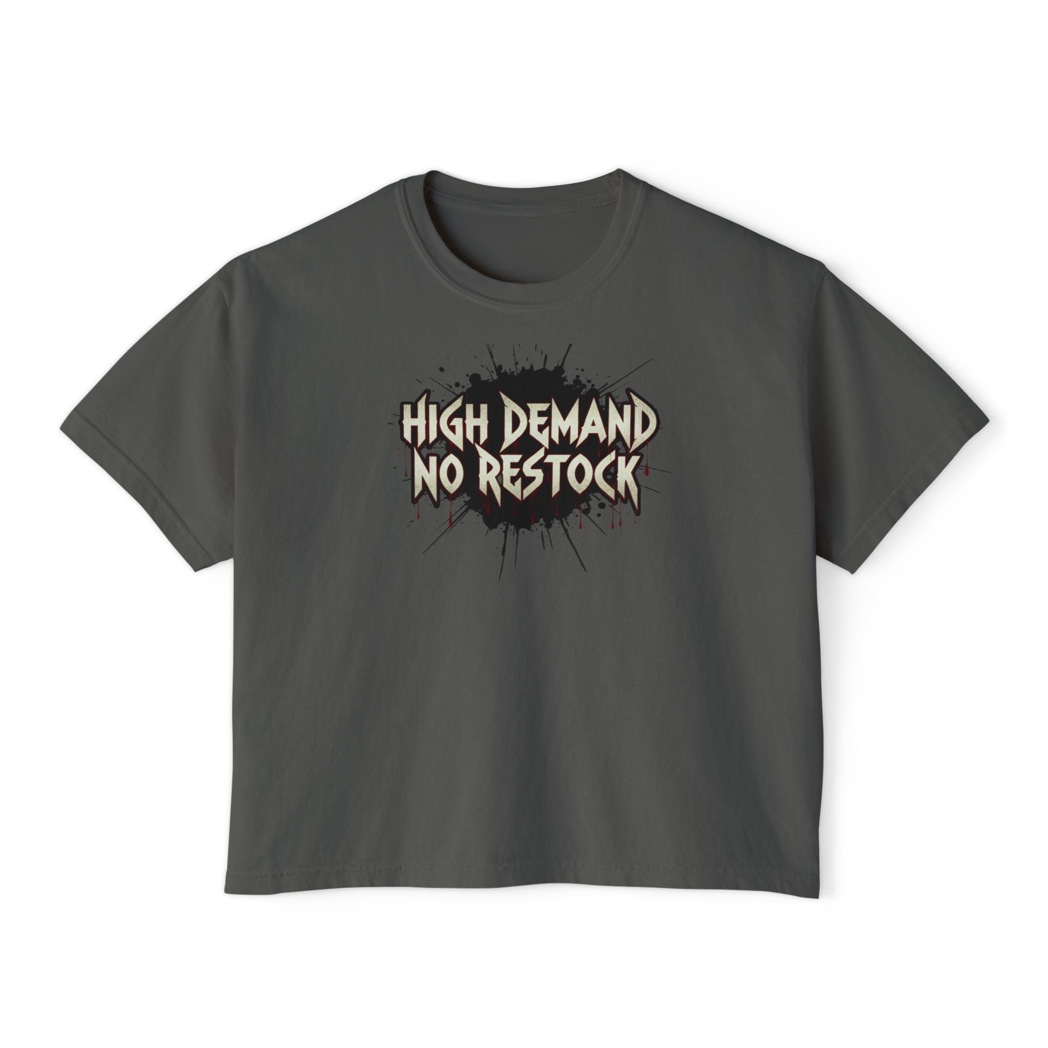 High Demand No Restock Boxy Tee — Women's Graphic Cropped T-Shirt