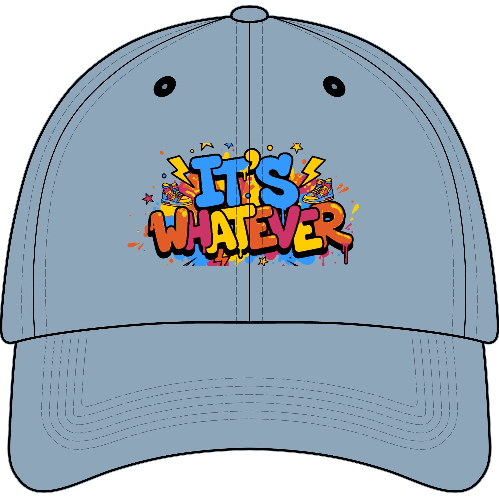 Graffiti Drip Youth Baseball Cap — Embroidered Kids Street Style Hat