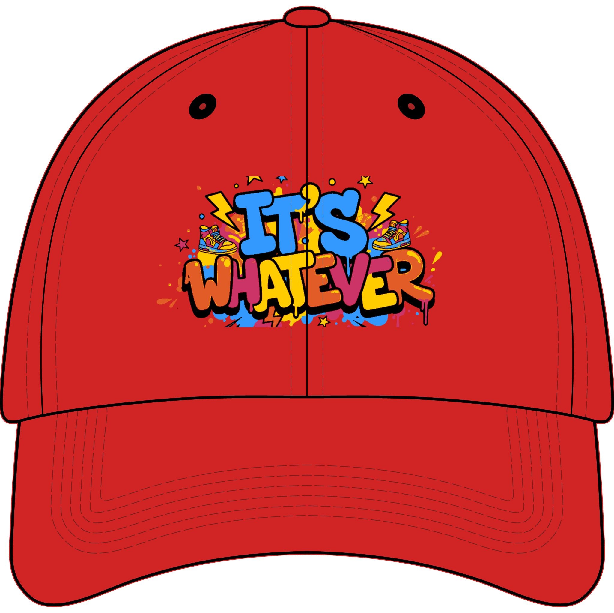 Graffiti Drip Youth Baseball Cap — Embroidered Kids Street Style Hat