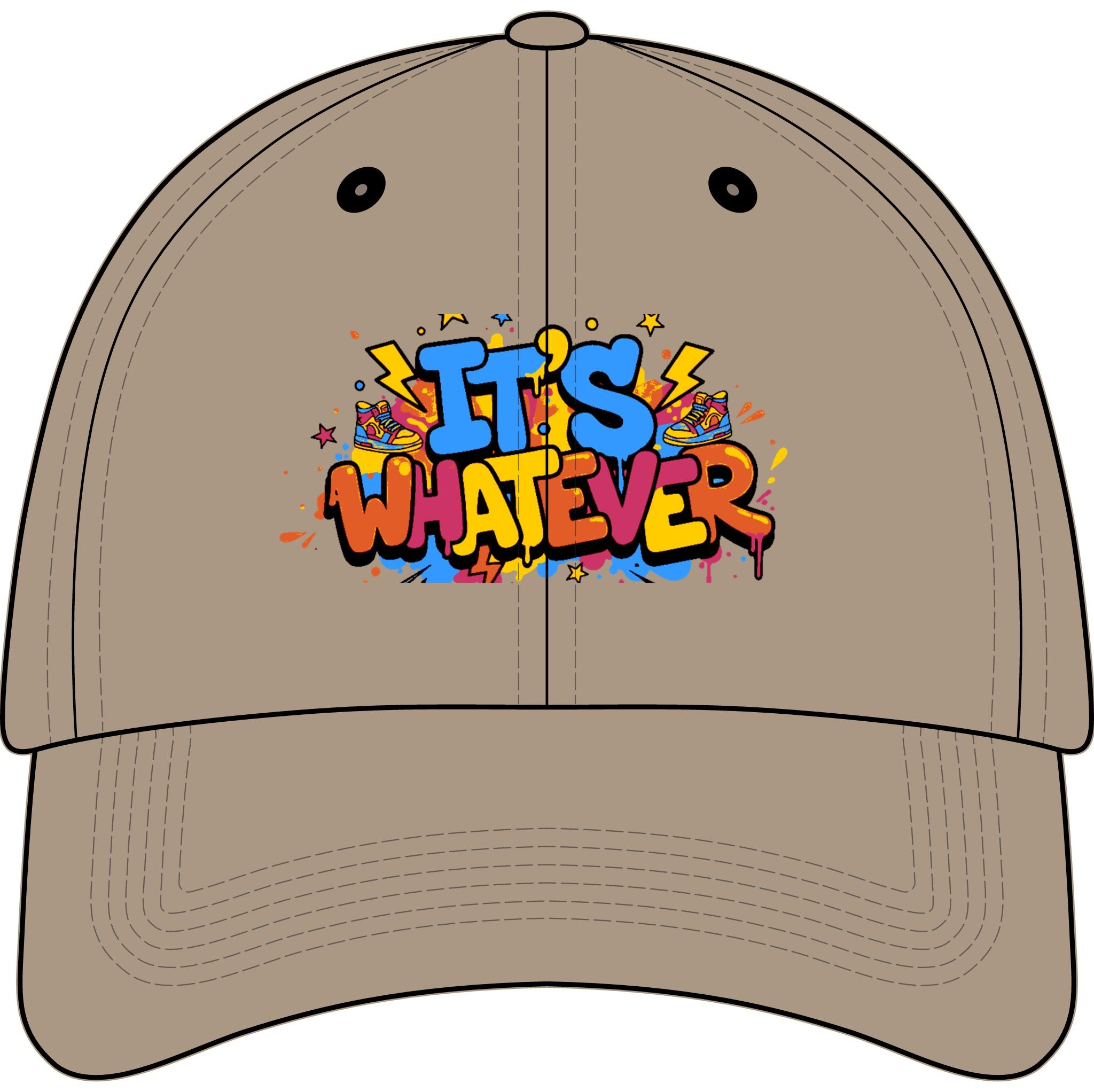 Graffiti Drip Youth Baseball Cap — Embroidered Kids Street Style Hat