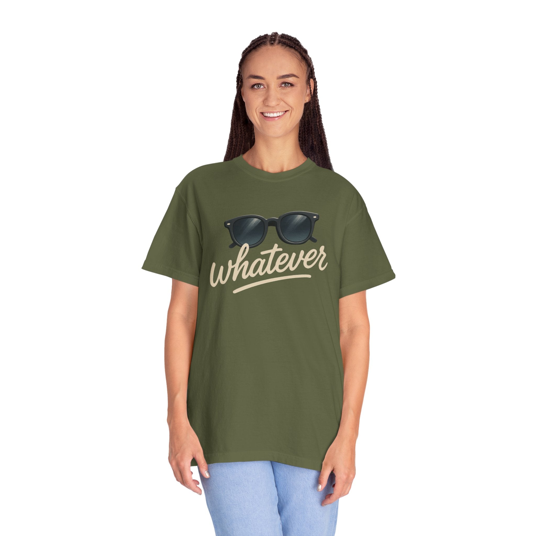 Whatever Sunglasses T-Shirt — Casual Graphic Tee with 'Whatever' Script