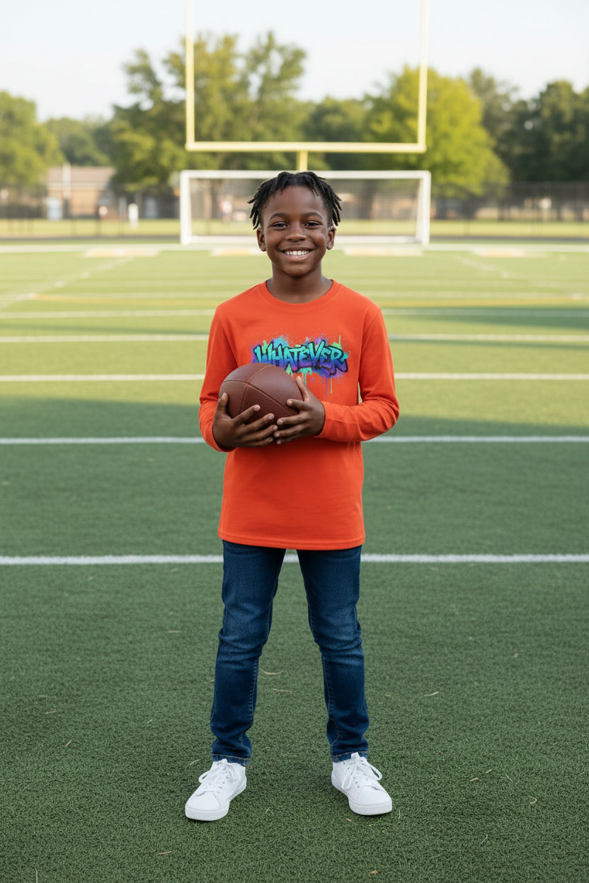Youth Long Sleeve Tee — 'Whatever' Graffiti Streetwear