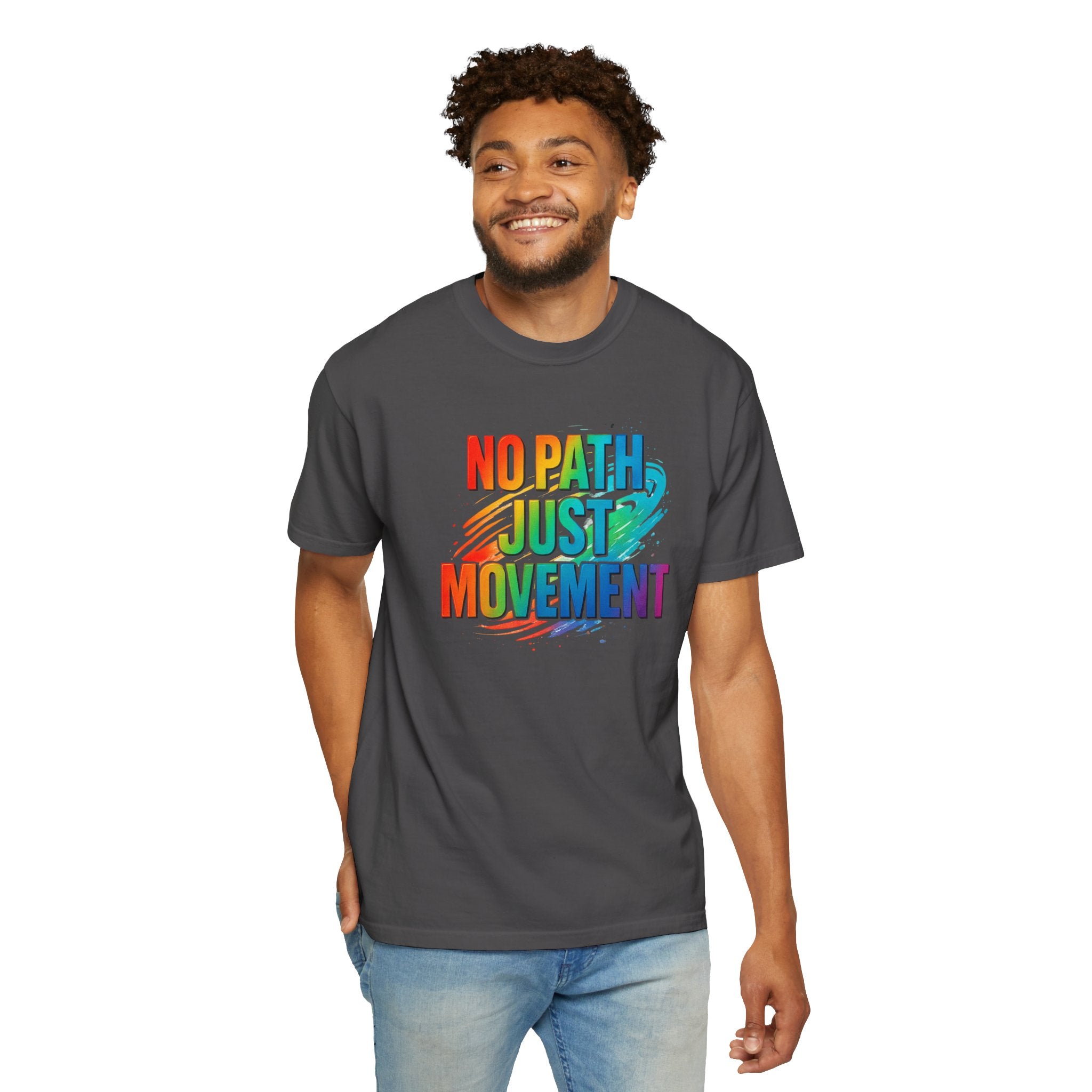 No Path Just Movement Rainbow Graphic T-Shirt