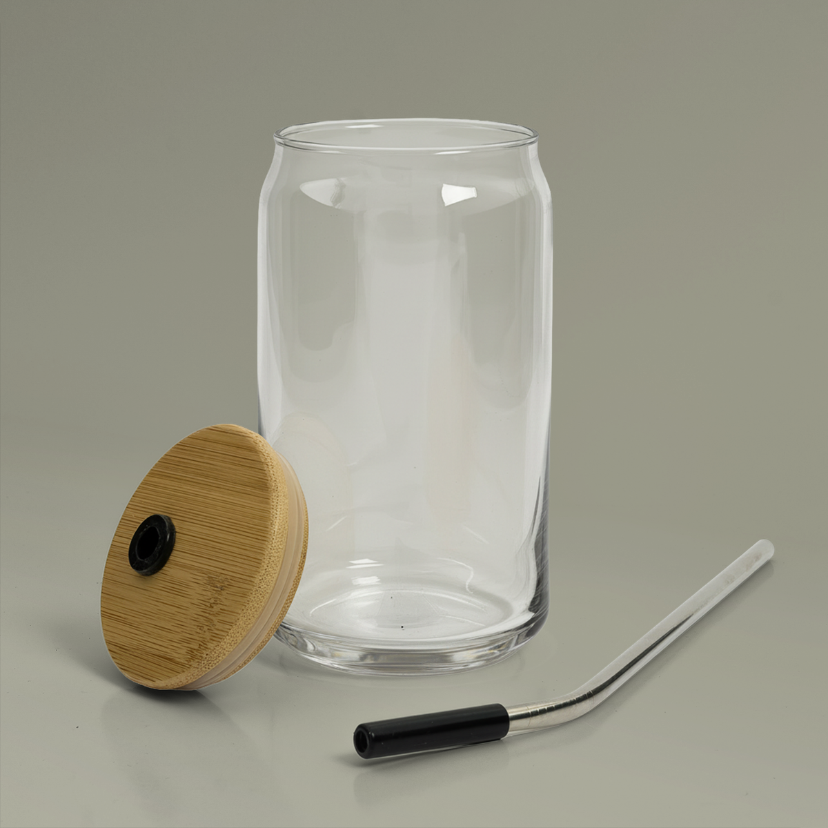 Can Glass — 'Drip or Dry' 16oz Mason Jar with Lid & Straw