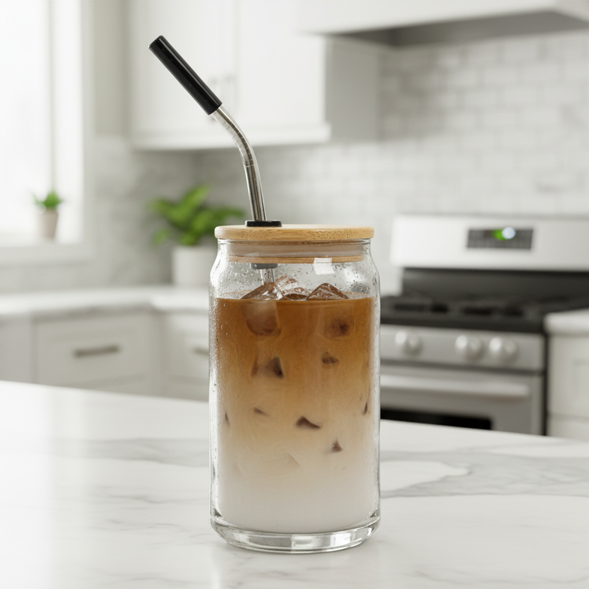 Can Glass — 'Drip or Dry' 16oz Mason Jar with Lid & Straw