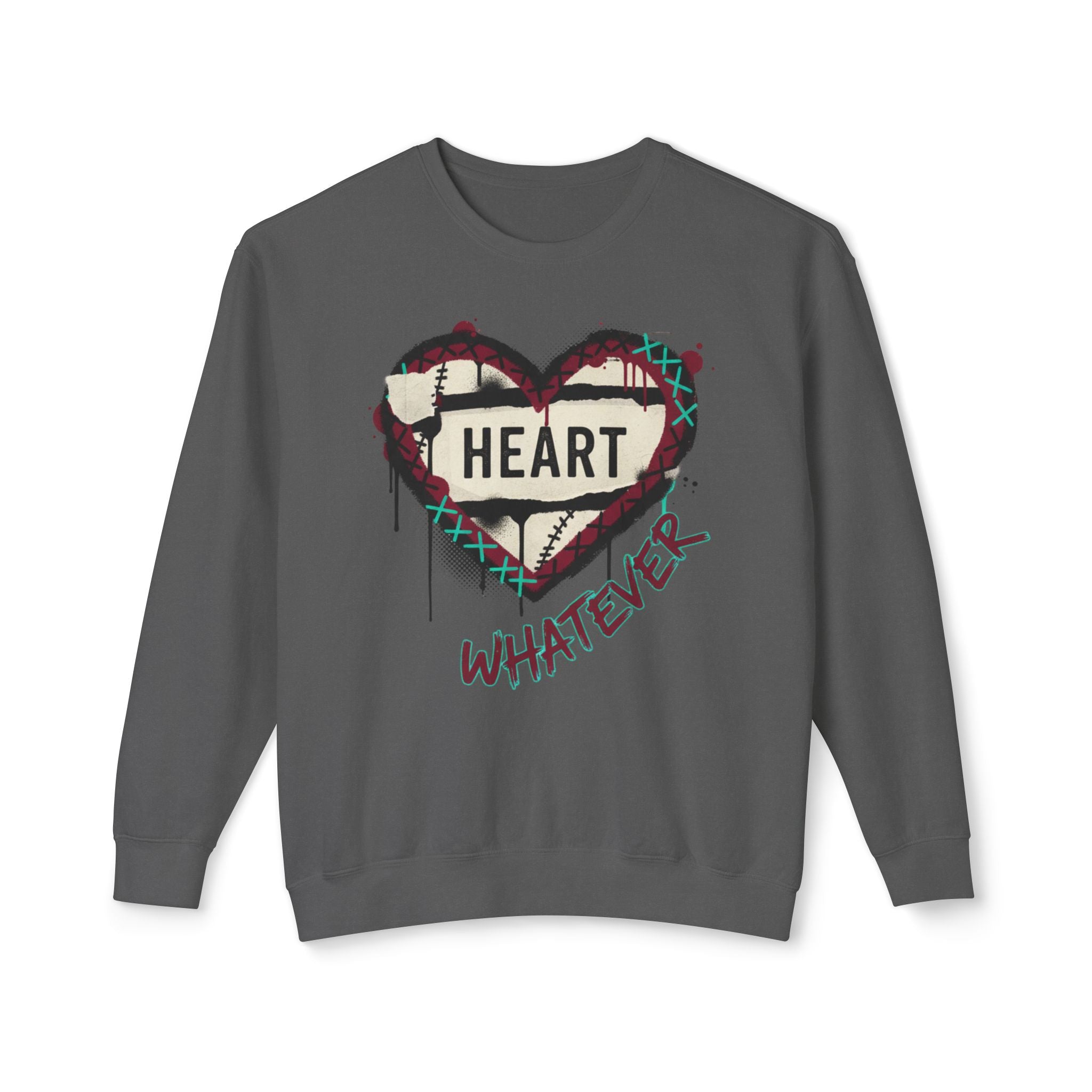 Crewneck Sweatshirt — Graffiti Heart “Heart Whatever” Streetwear