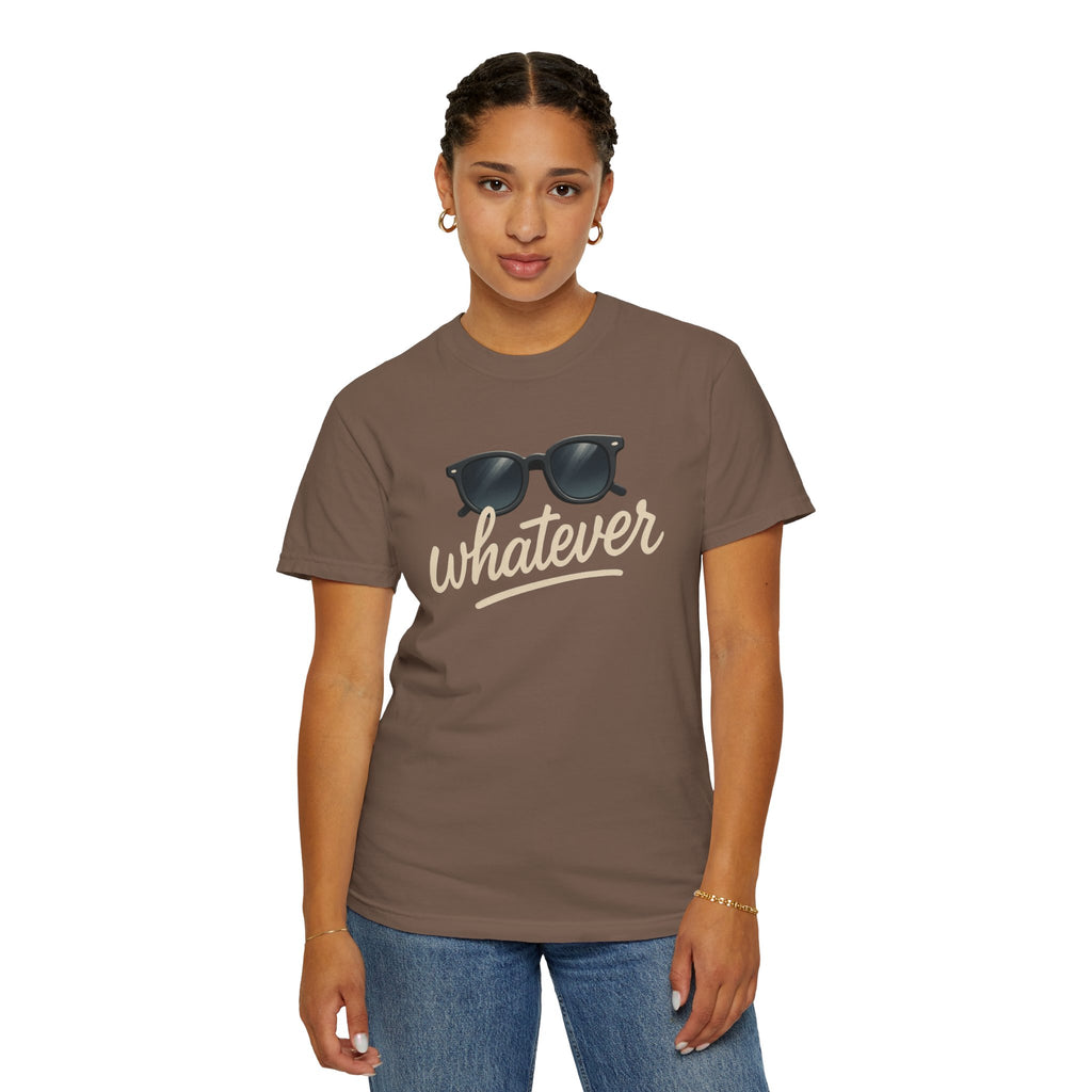 Whatever Sunglasses T-Shirt — Casual Graphic Tee with 'Whatever' Script