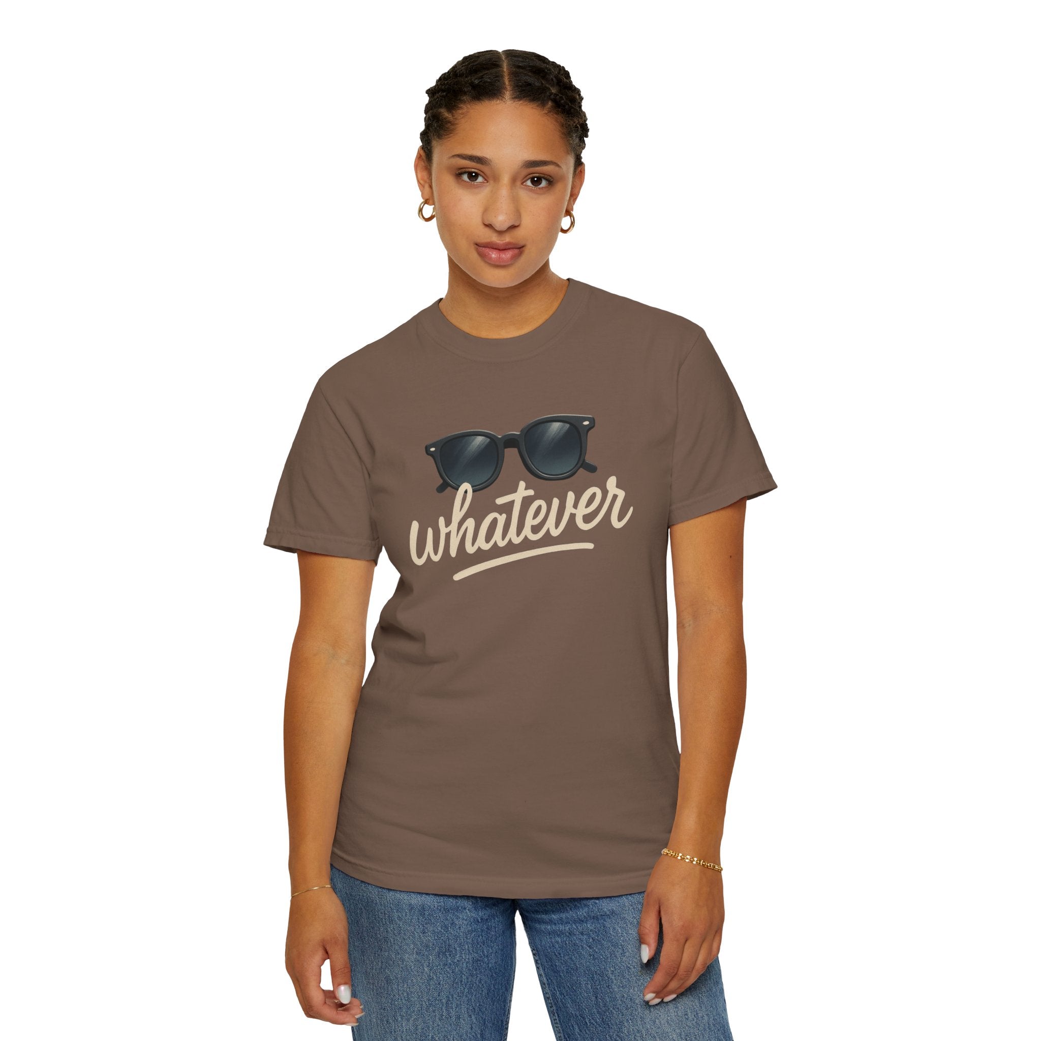 Whatever Sunglasses T-Shirt — Casual Graphic Tee with 'Whatever' Script