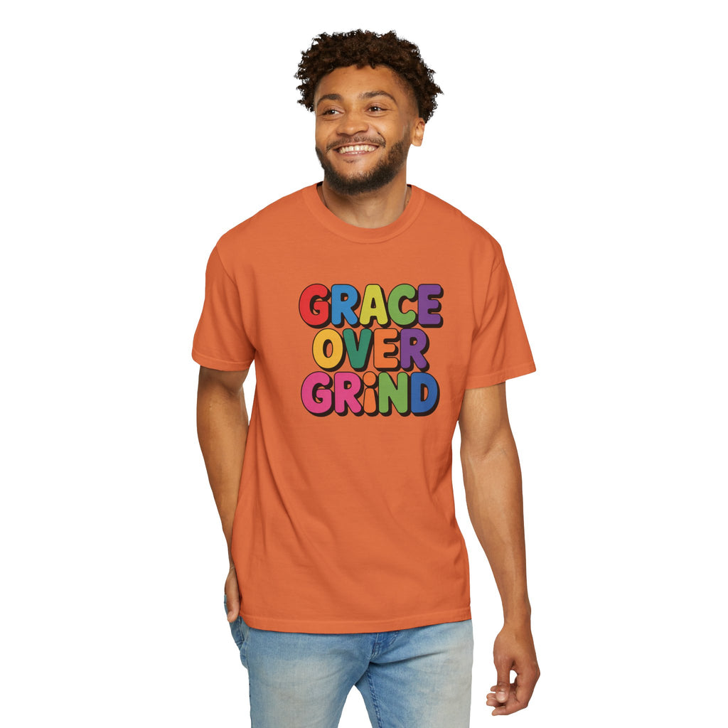 Grace Over Grind T-Shirt — Colorful Positive Faith Tee
