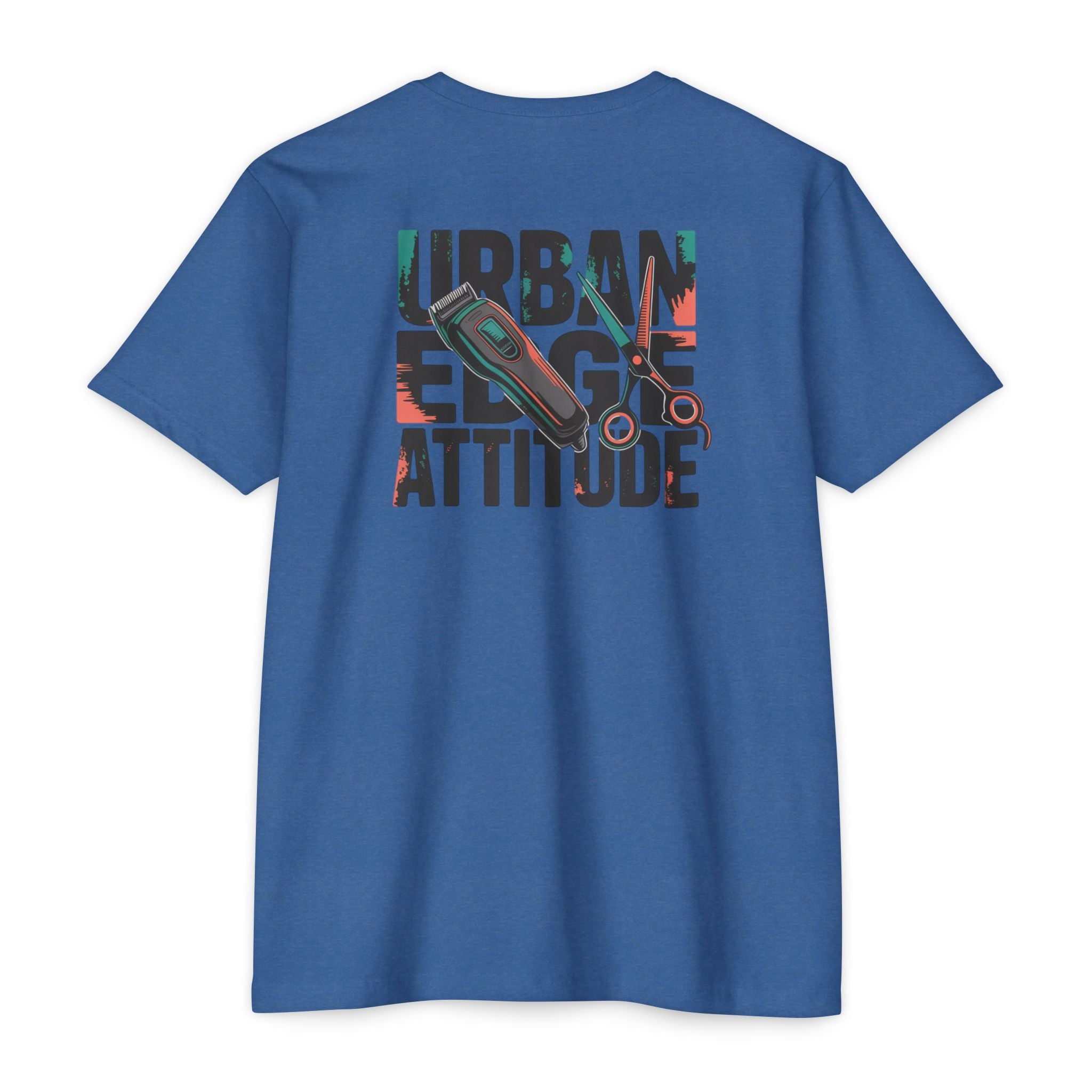 Barber Chair Graphic T‑Shirt — "Urban Edge Attitude" Back Print