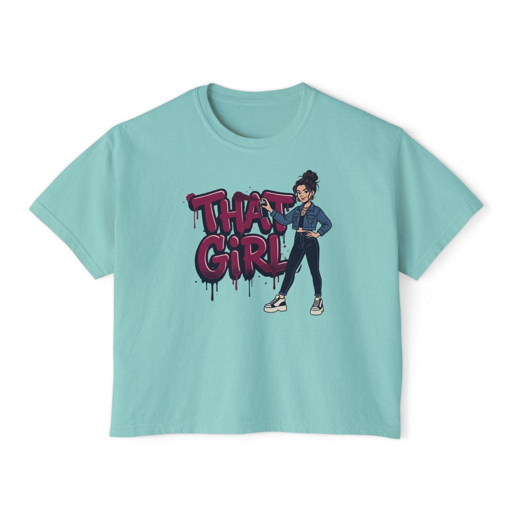 That Girl Unbothered Boxy Crop Tee
