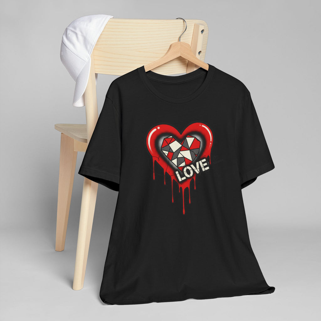 Dripping Heart "LOVE" Graphic T-Shirt — Edgy Valentine Streetwear