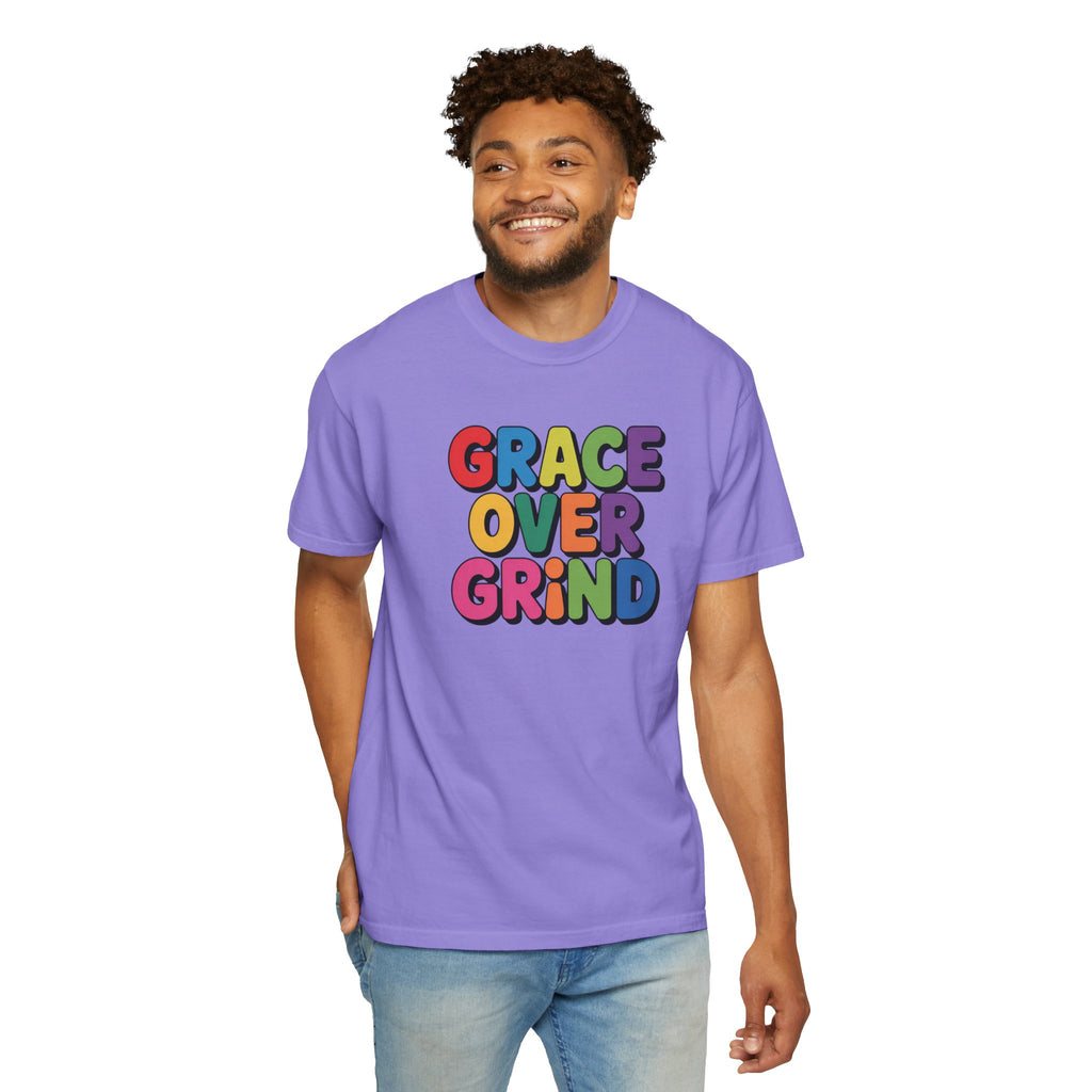 Grace Over Grind T-Shirt — Colorful Positive Faith Tee