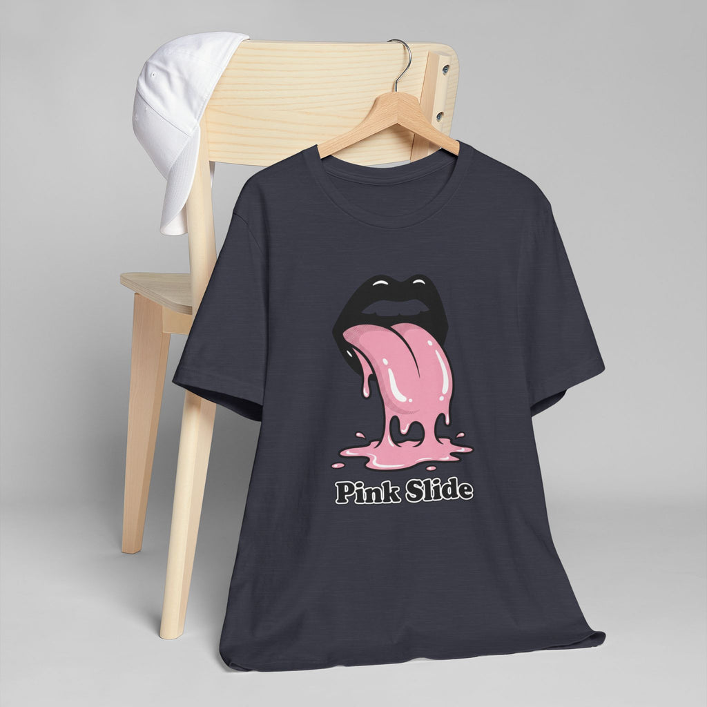 Pink Slide Graphic Tee - Retro Pop Streetwear T-Shirt