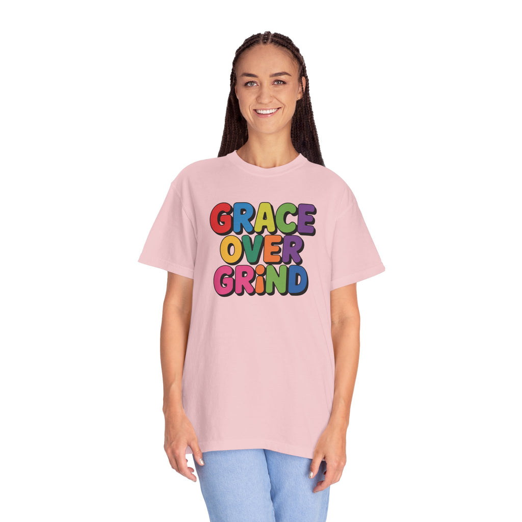 Grace Over Grind T-Shirt — Colorful Positive Faith Tee