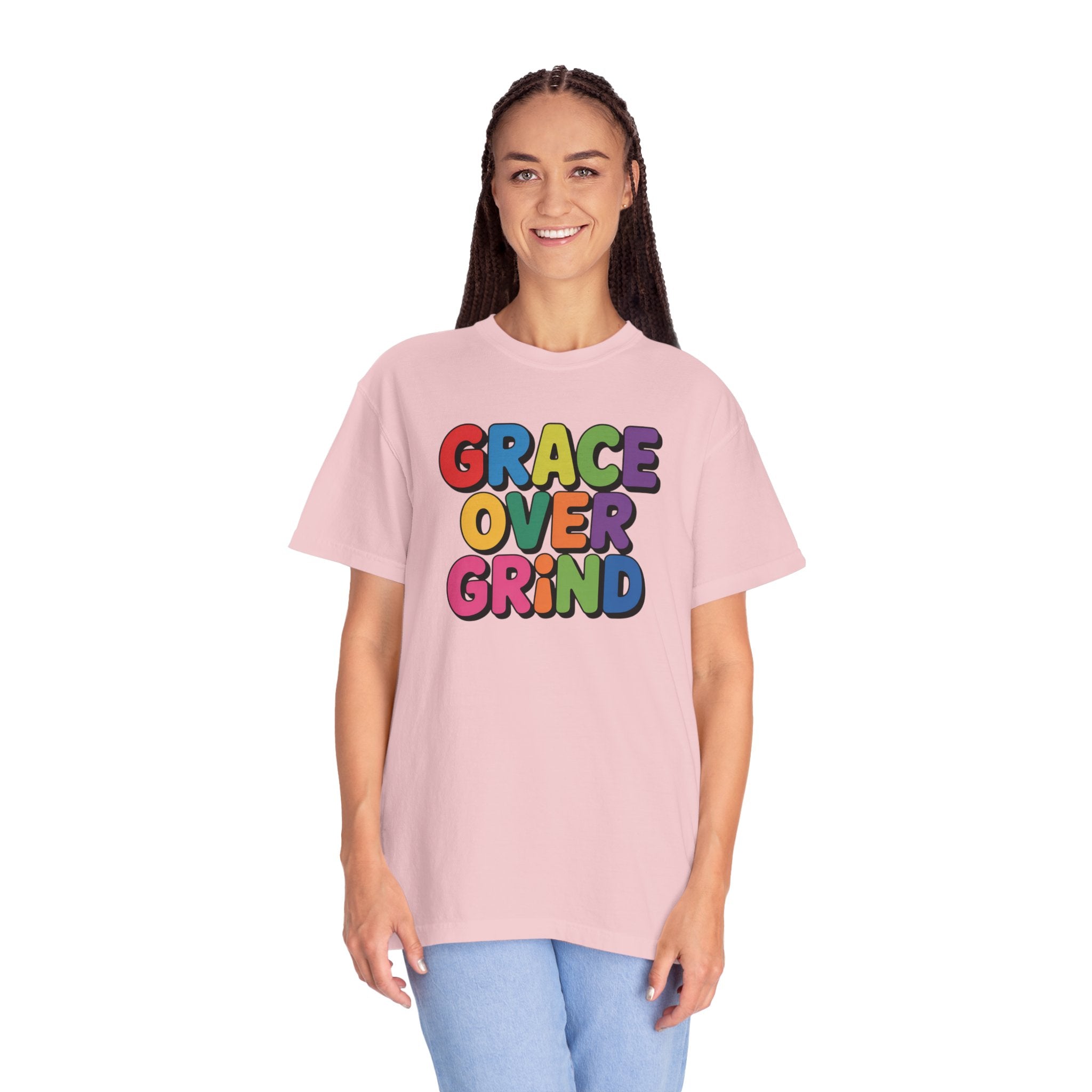 Grace Over Grind T-Shirt — Colorful Positive Faith Tee