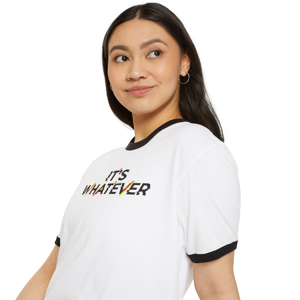 It's Whatever Ringer T-Shirt — Casual Retro Quote Tee