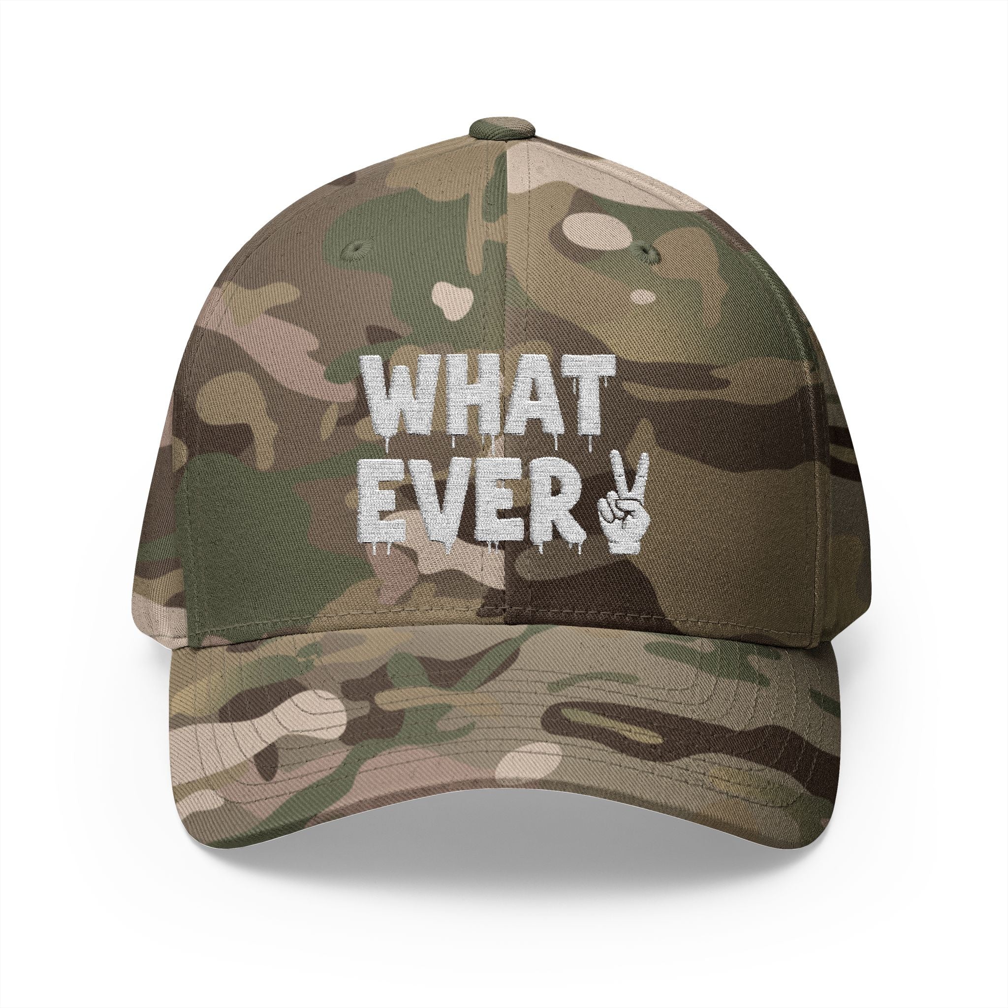 IT'S WHATEVER Embroidered Closed-Back Cap