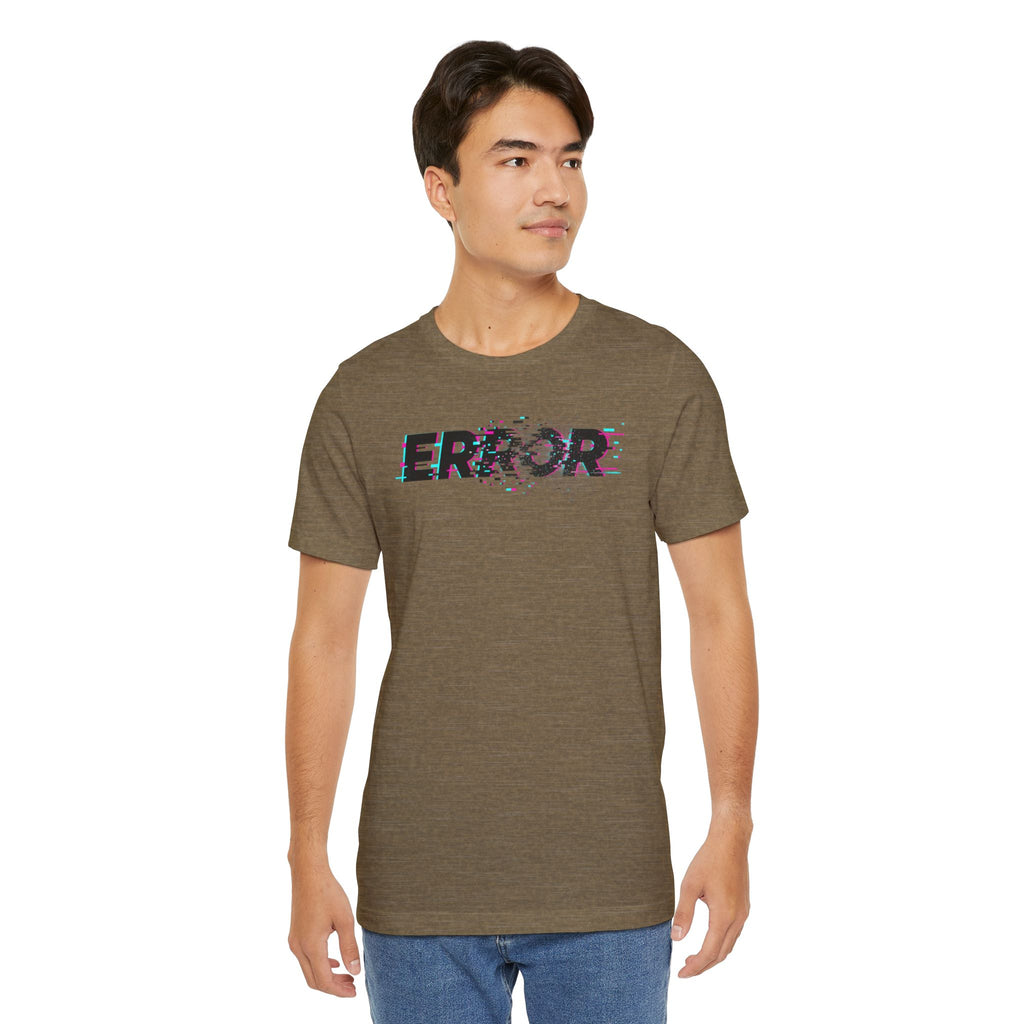 Error Glitch T-Shirt — Distressed Digital Graphic Tee