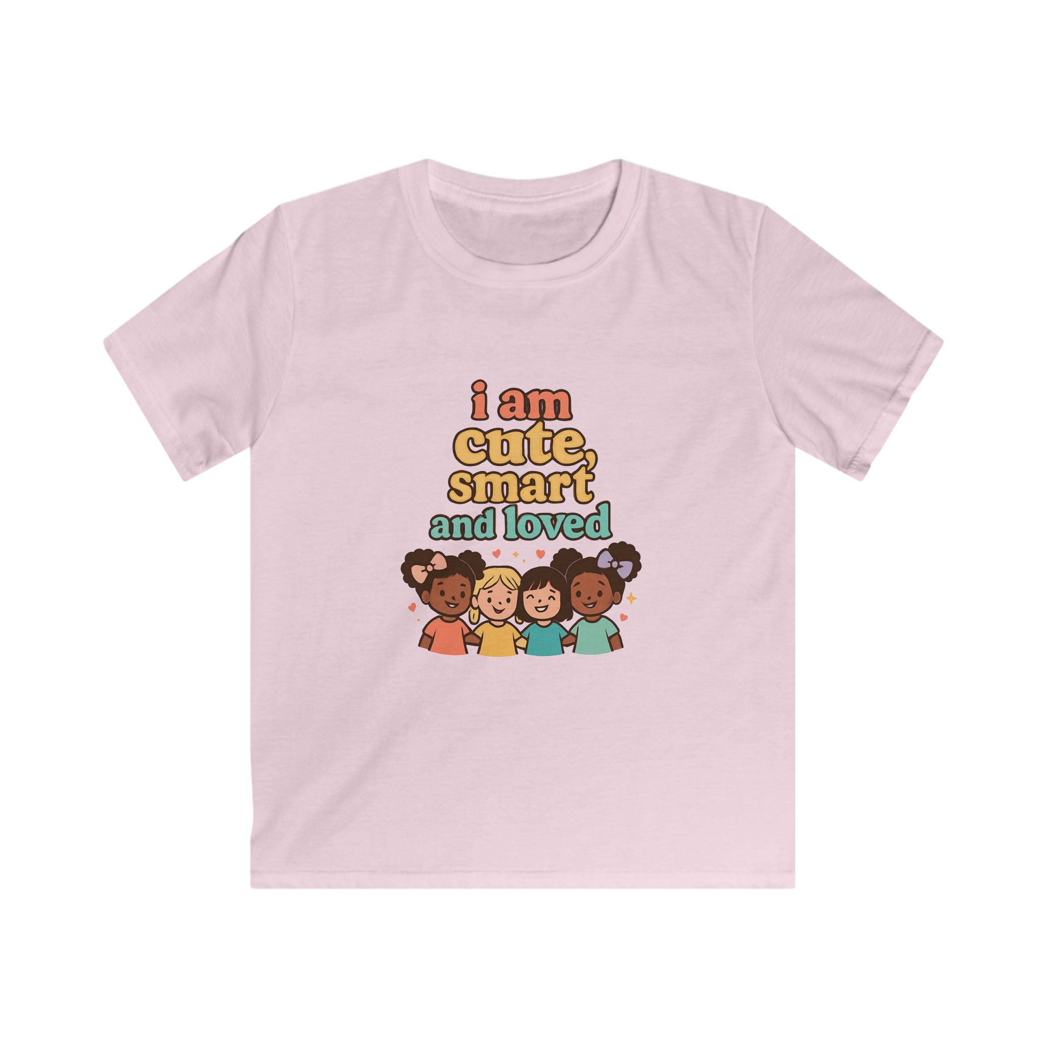 Kids Tee — "I Am Cute, Smart and Loved" Positive Diversity Shirt