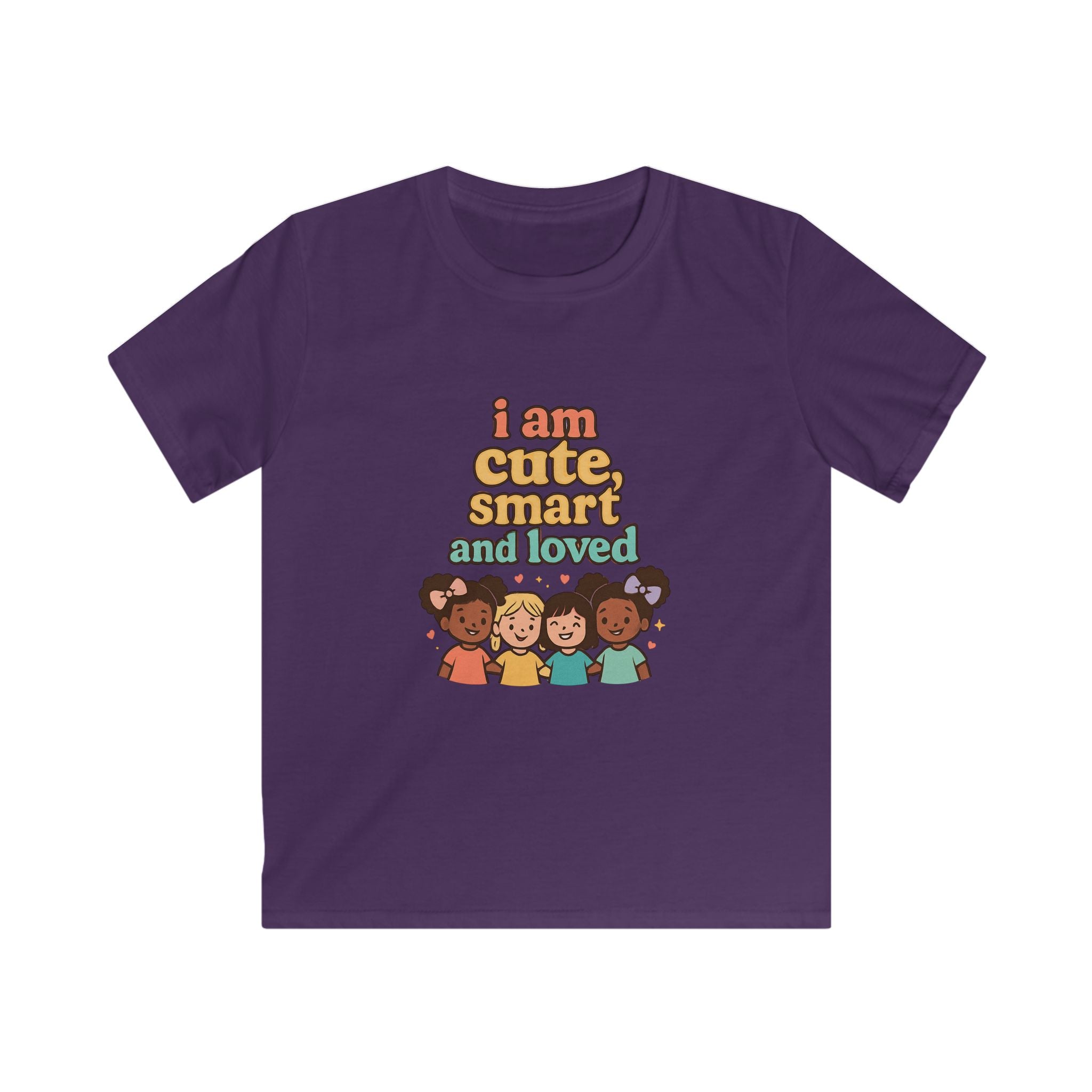 Kids Tee — "I Am Cute, Smart and Loved" Positive Diversity Shirt
