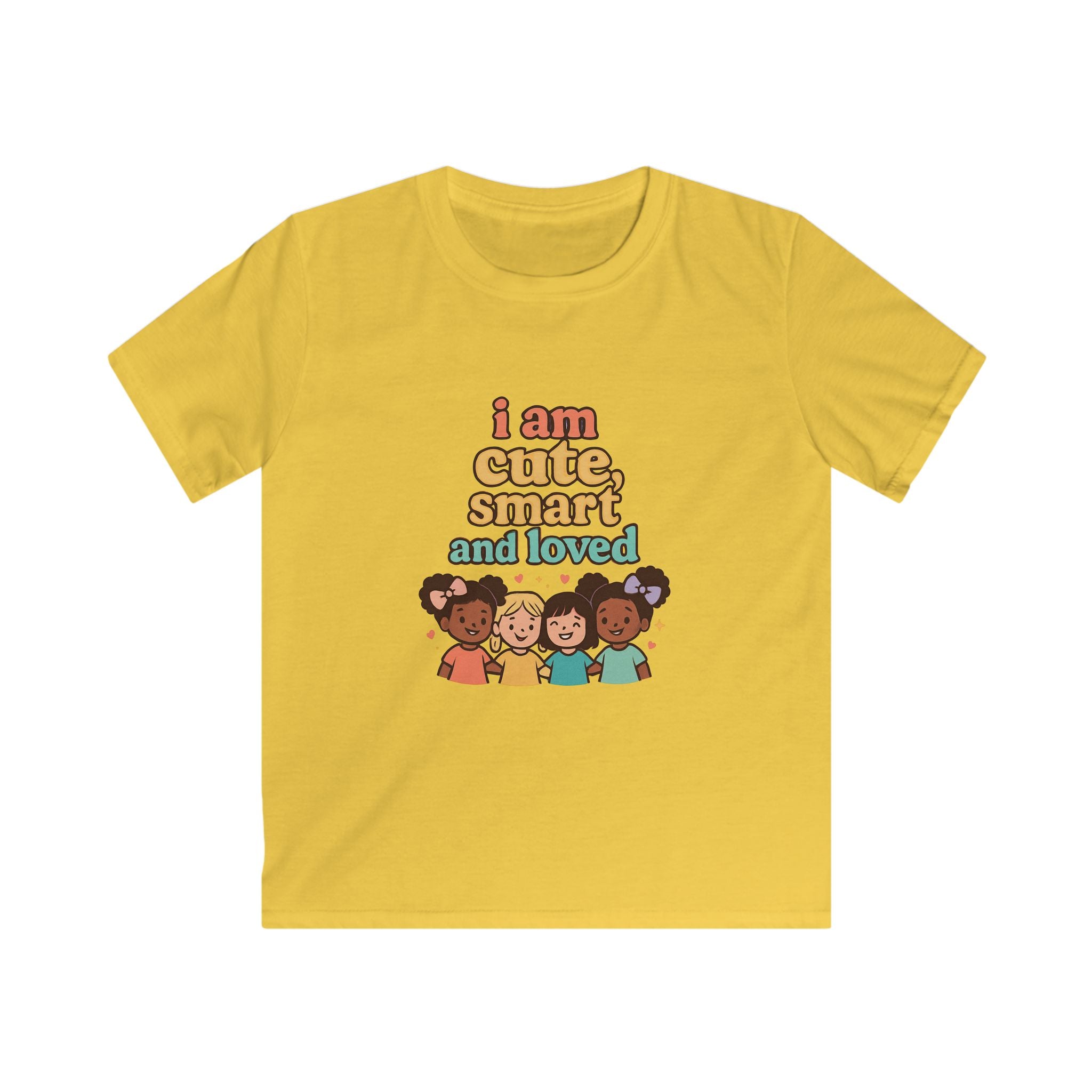 Kids Tee — "I Am Cute, Smart and Loved" Positive Diversity Shirt