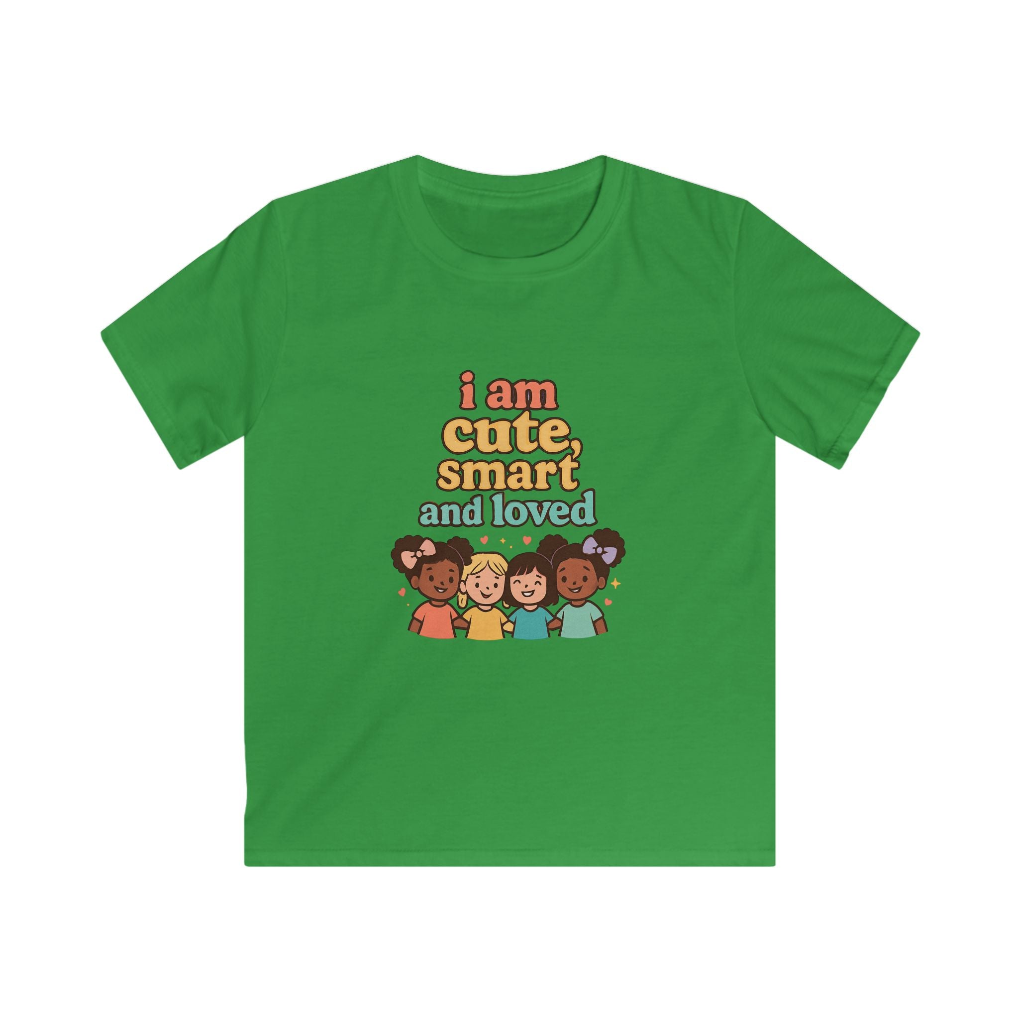 Kids Tee — "I Am Cute, Smart and Loved" Positive Diversity Shirt