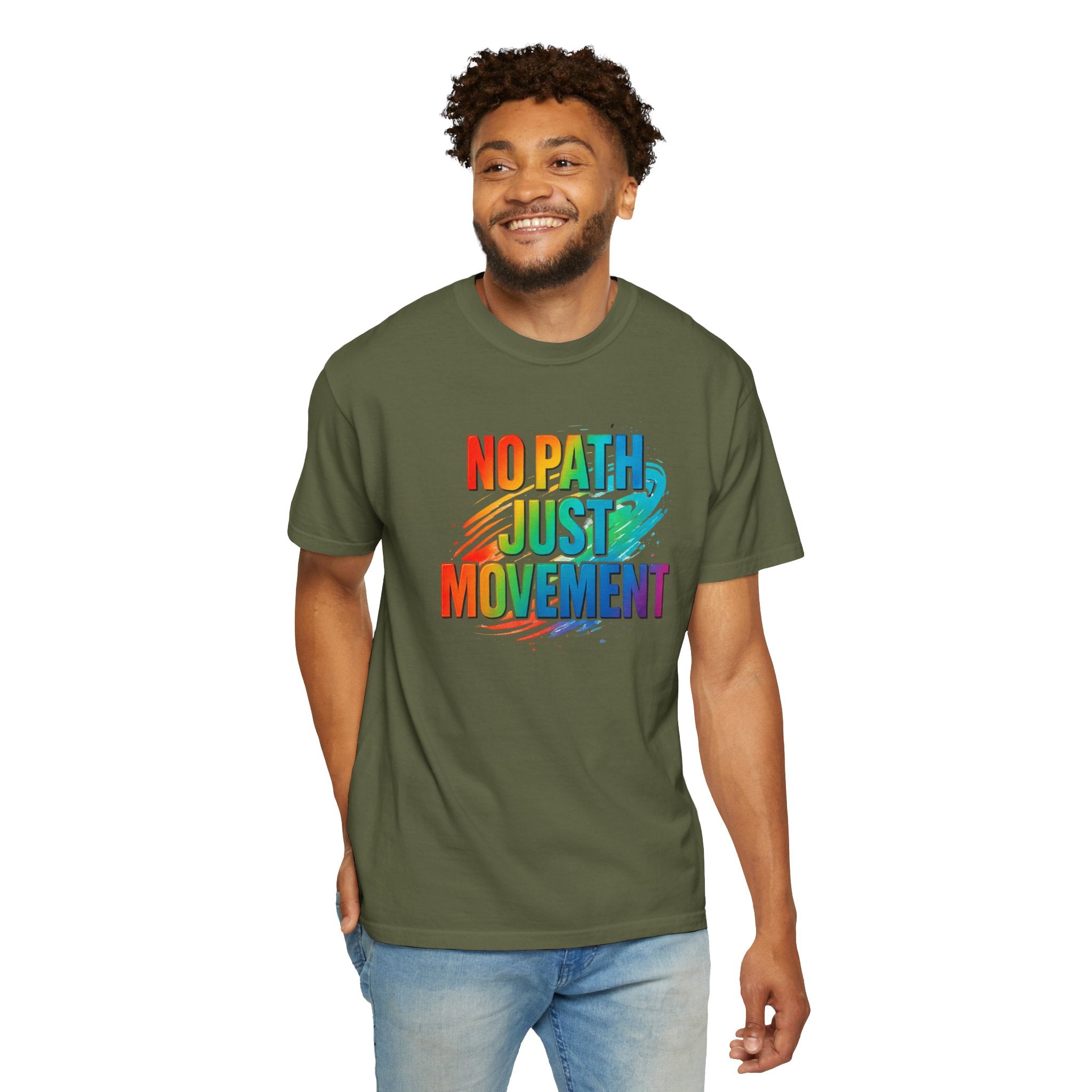 No Path Just Movement Rainbow Graphic T-Shirt