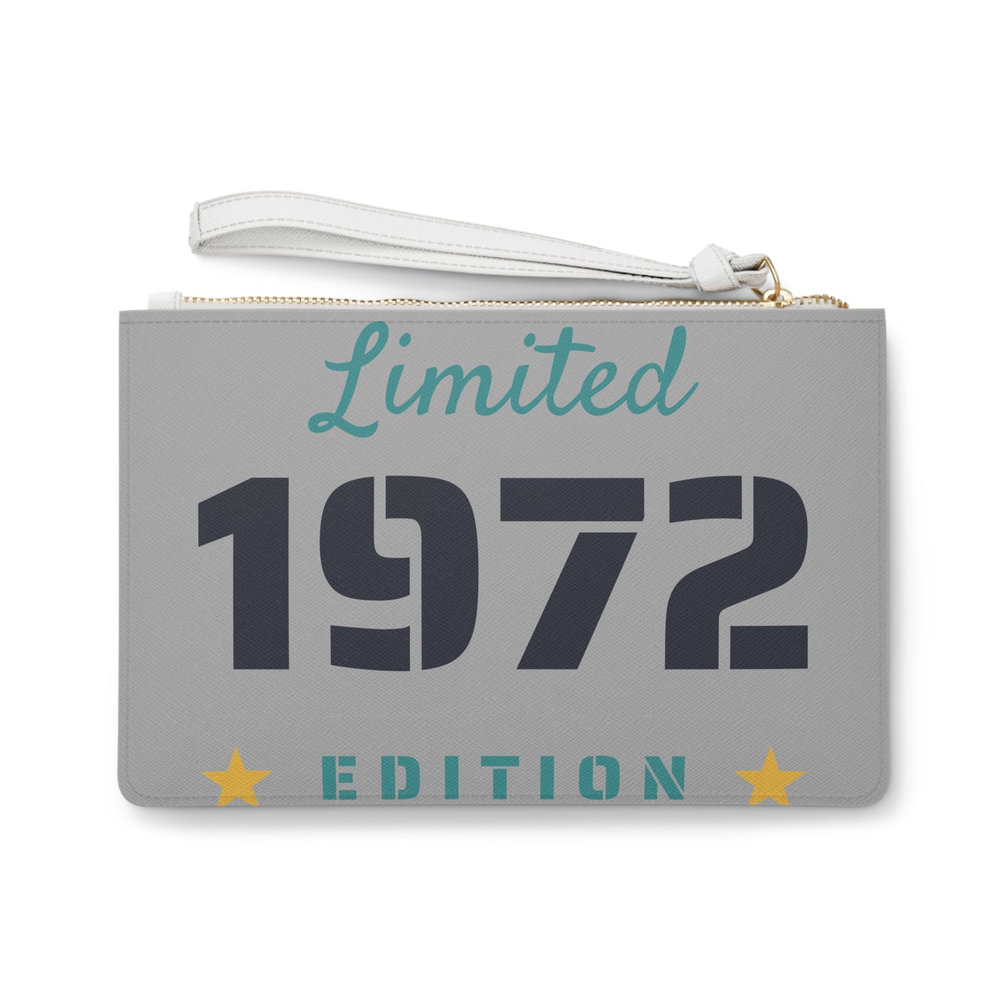 Limited Edition 1972 Clutch Bag - Stylish Gray Accessory for Celebrations