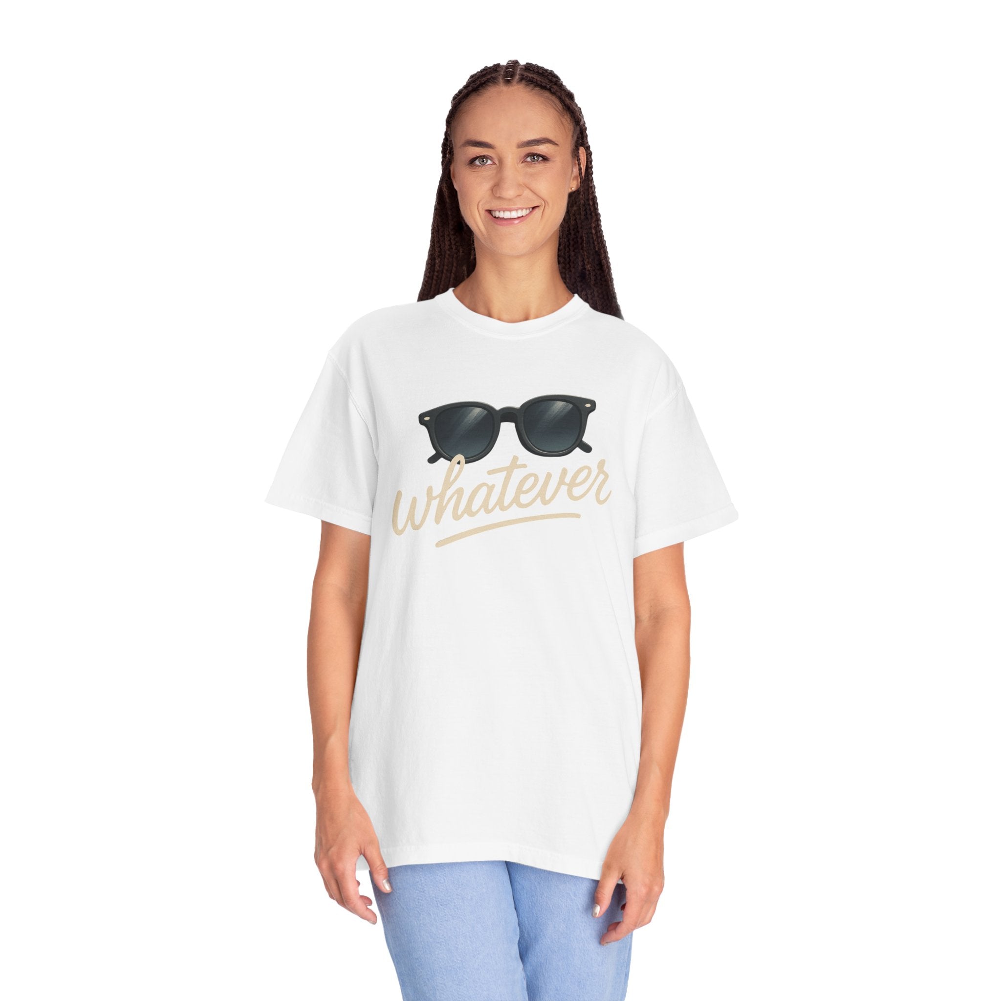 Whatever Sunglasses T-Shirt — Casual Graphic Tee with 'Whatever' Script
