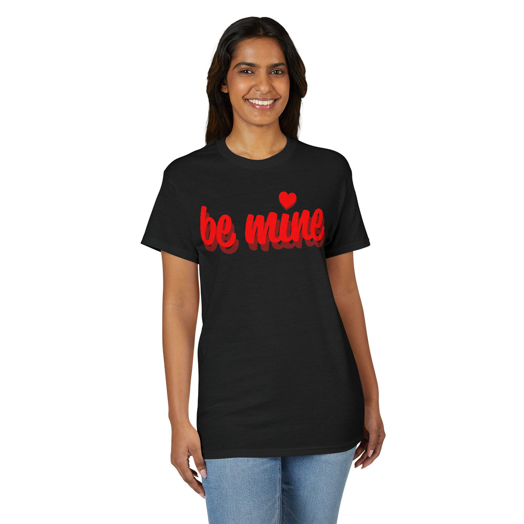 Be Mine Valentine T-Shirt — Red Script Heart Valentine's Day Tee